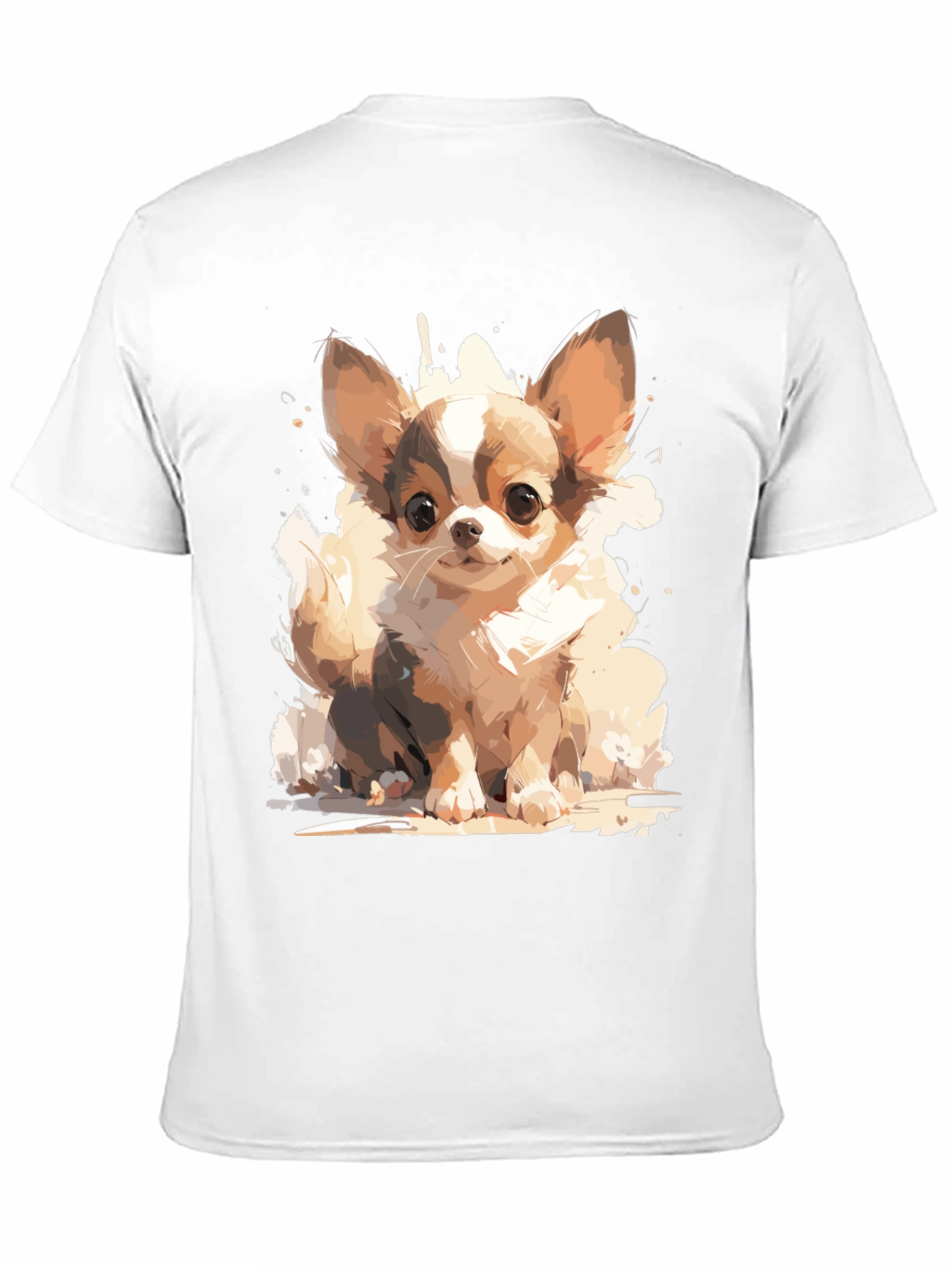 Cute Chihuahua Dog Graphic Tee - Black