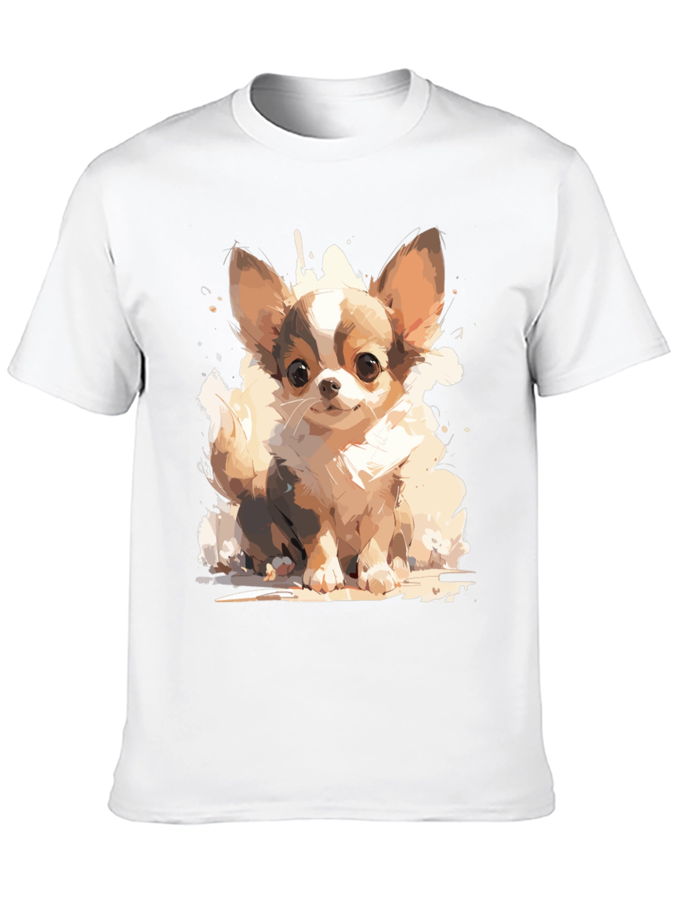 Cute Chihuahua Dog Graphic Tee - Black