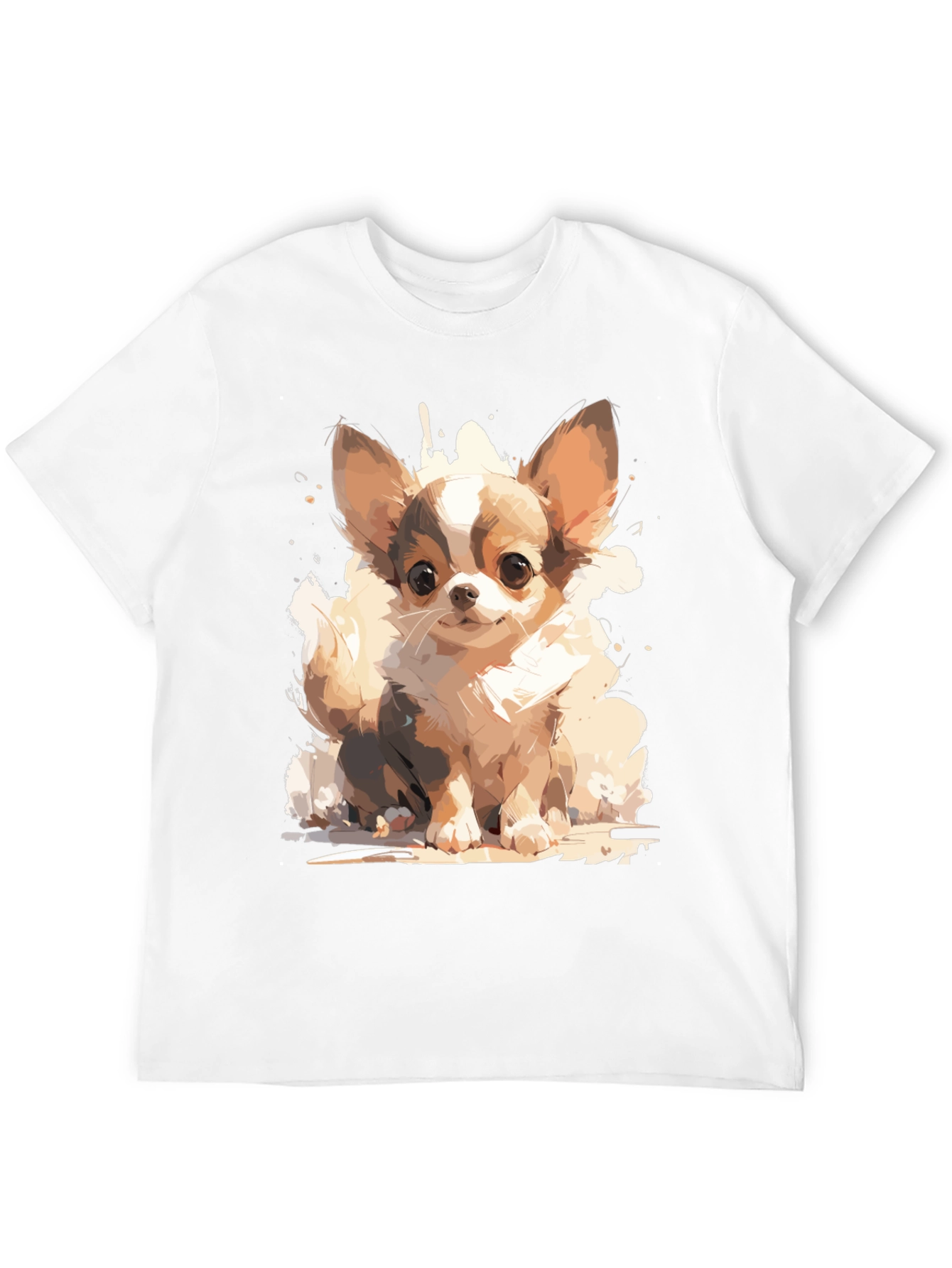 Cute Chihuahua Dog Graphic Tee - Black