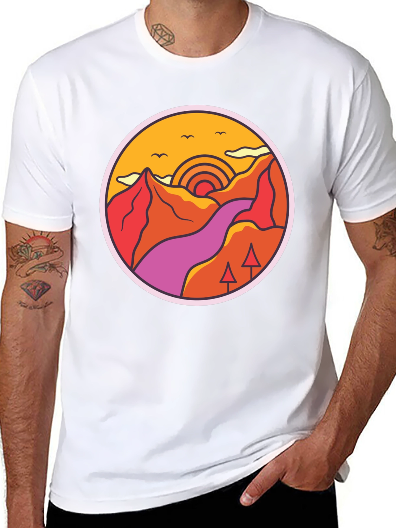 Retro Mountainscape Graphic Tee