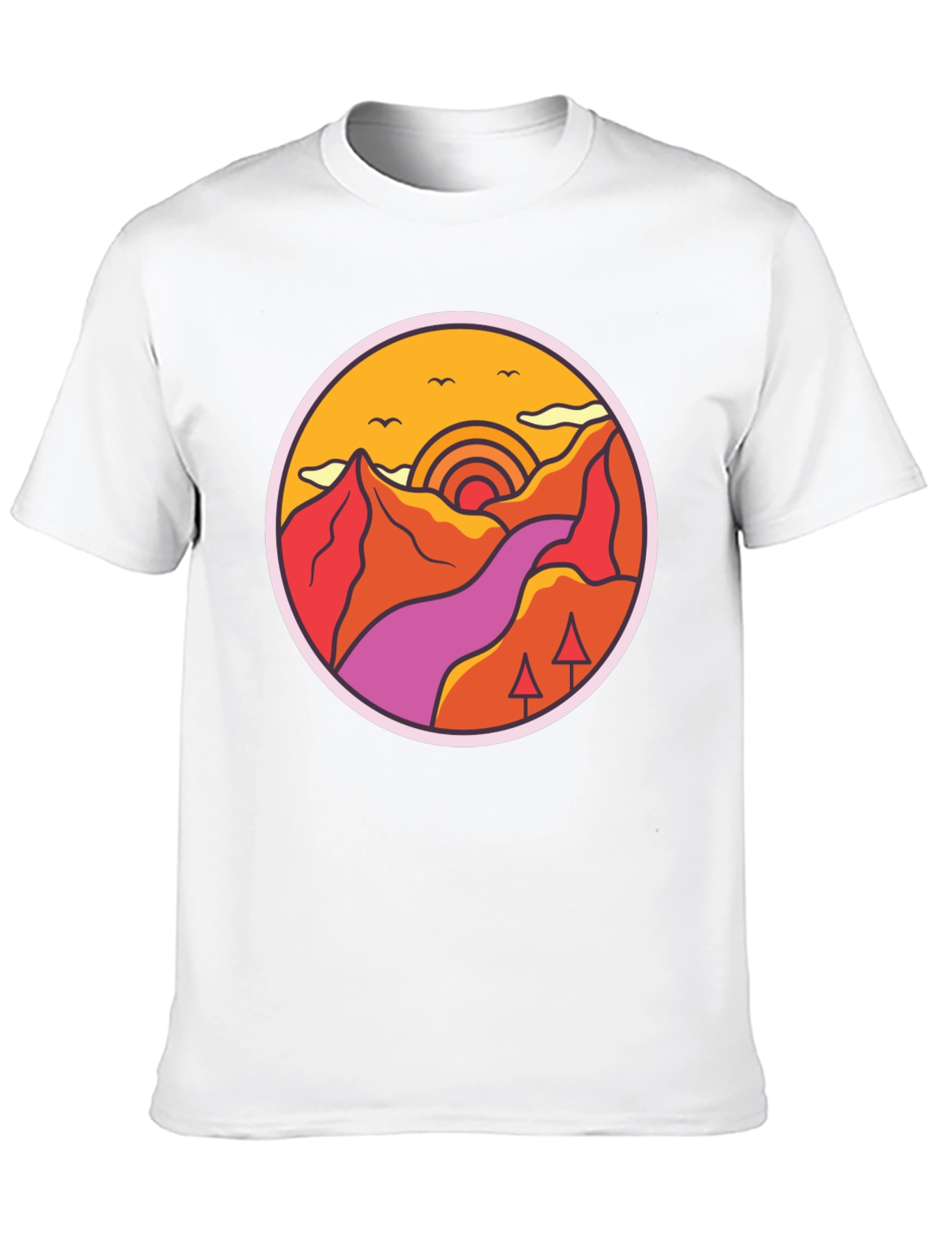 Retro Mountainscape Graphic Tee