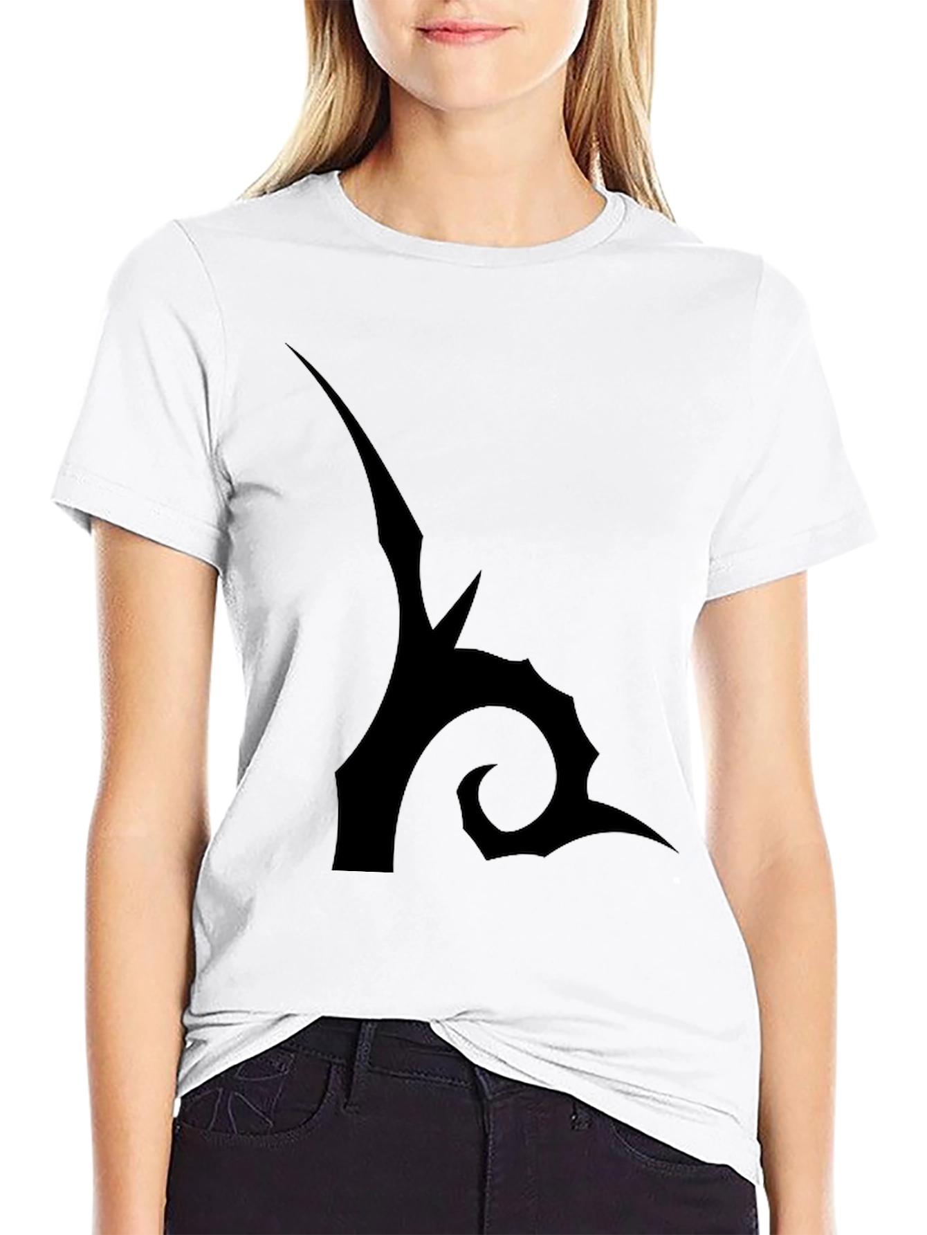 Edgy Black Graphic Tee - Abstract Design