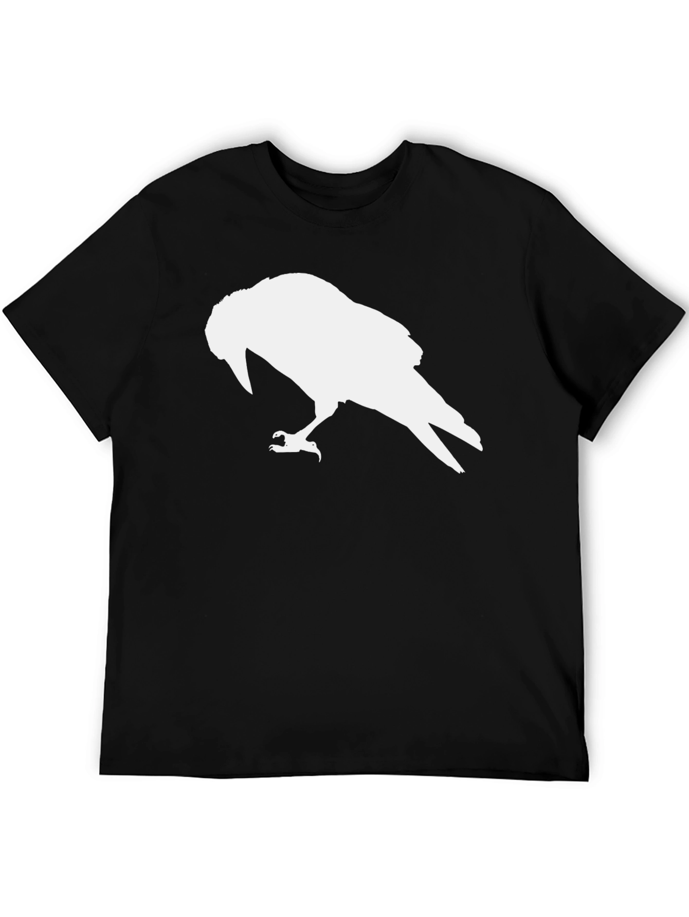 Raven Silhouette Black Tee - Edgy Casual Wear