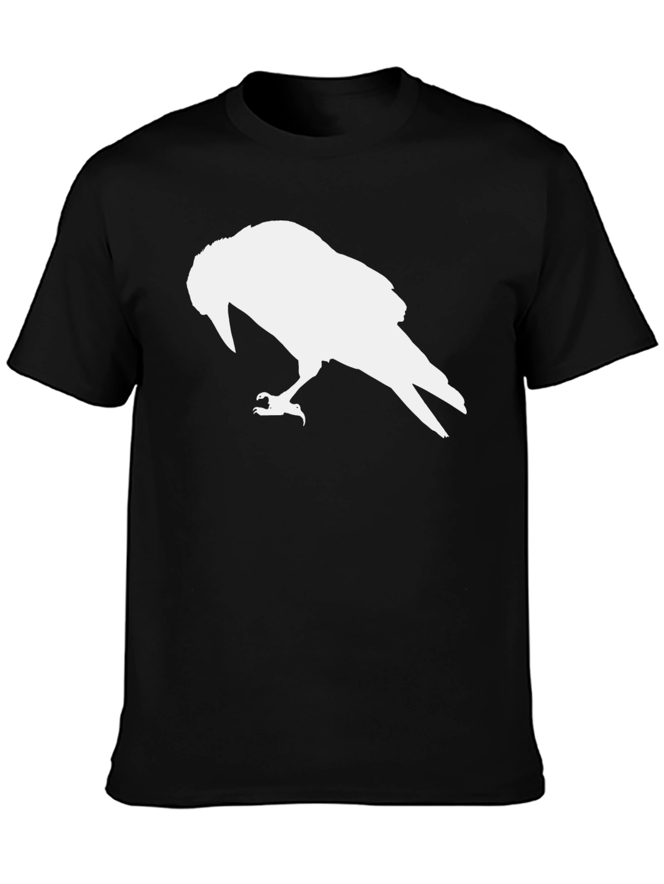 Raven Silhouette Black Tee - Edgy Casual Wear