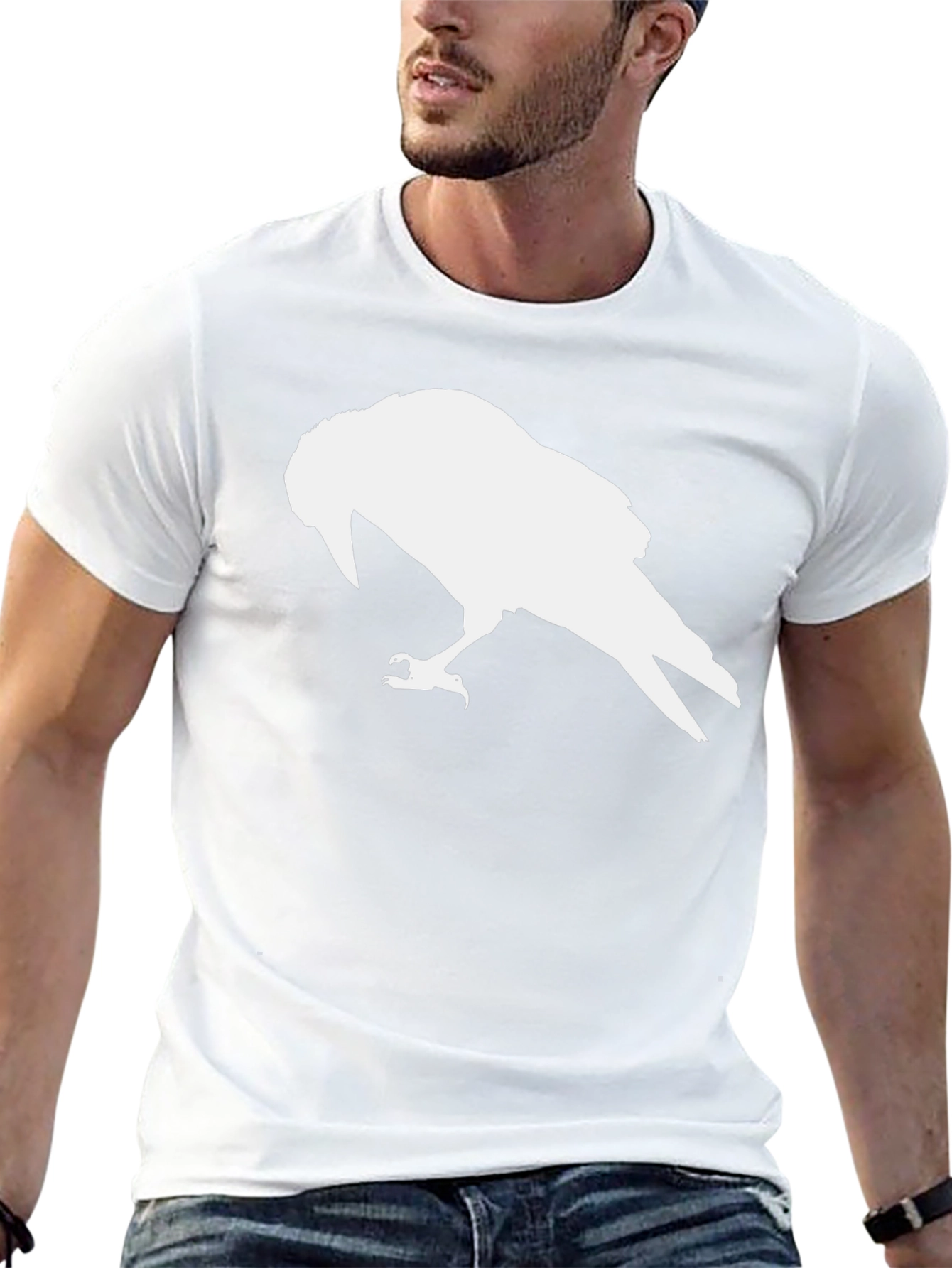 Raven Silhouette Black Tee - Edgy Casual Wear