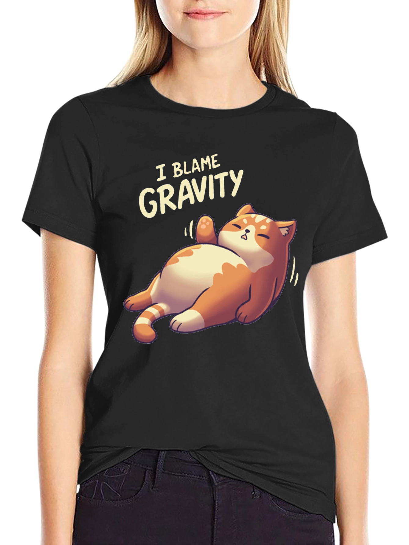I Blame Gravity Cat T-Shirt - Funny Graphic Tee