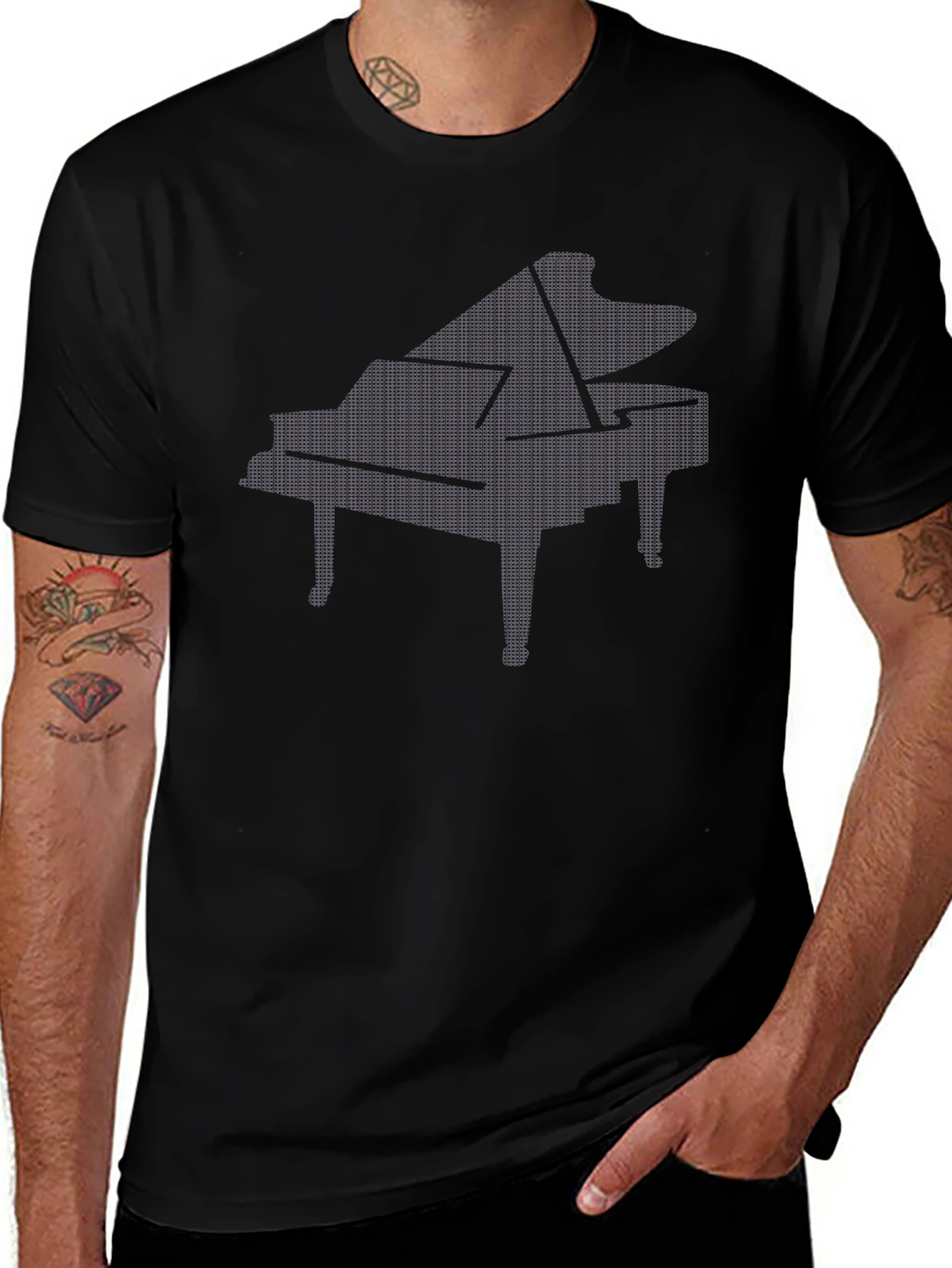 Grand Piano Graphic Tee - Black