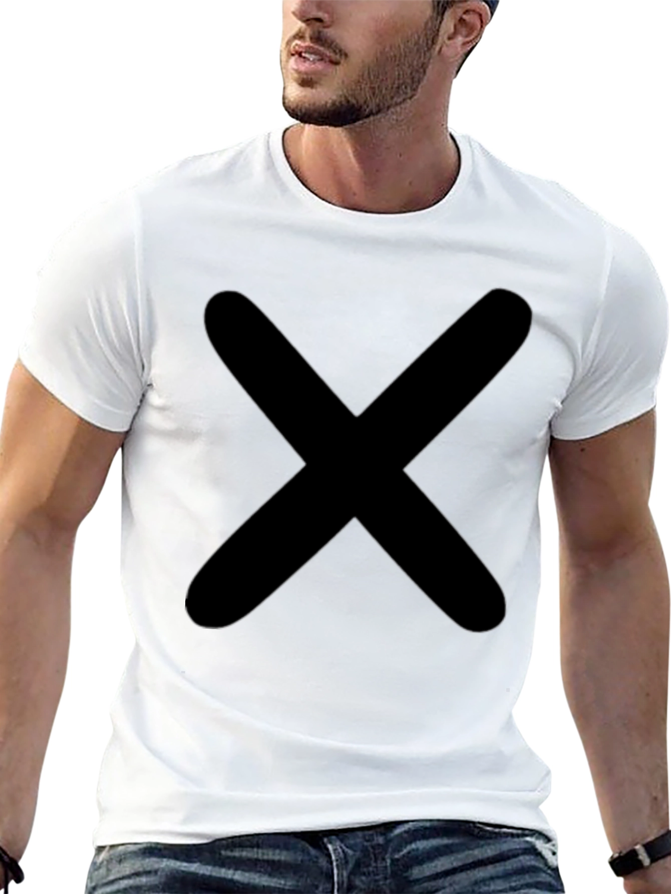 Bold X Graphic Tee - Classic Black Cotton