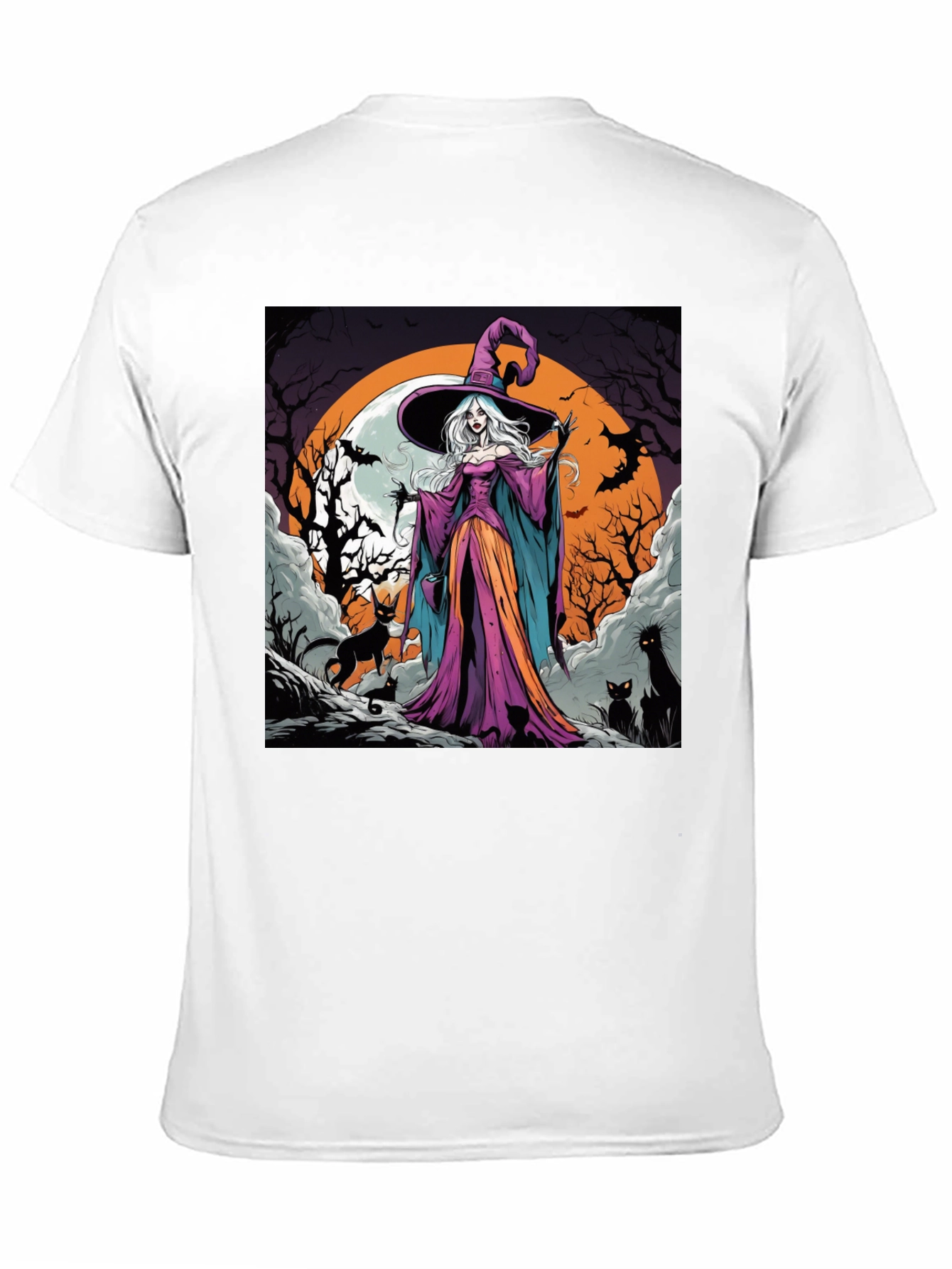 Witch & Cats Halloween T-Shirt