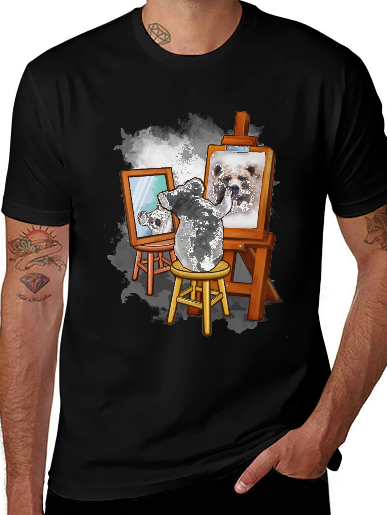Koala Artist Graphic Tee - Unisex Cotton T-Shirt