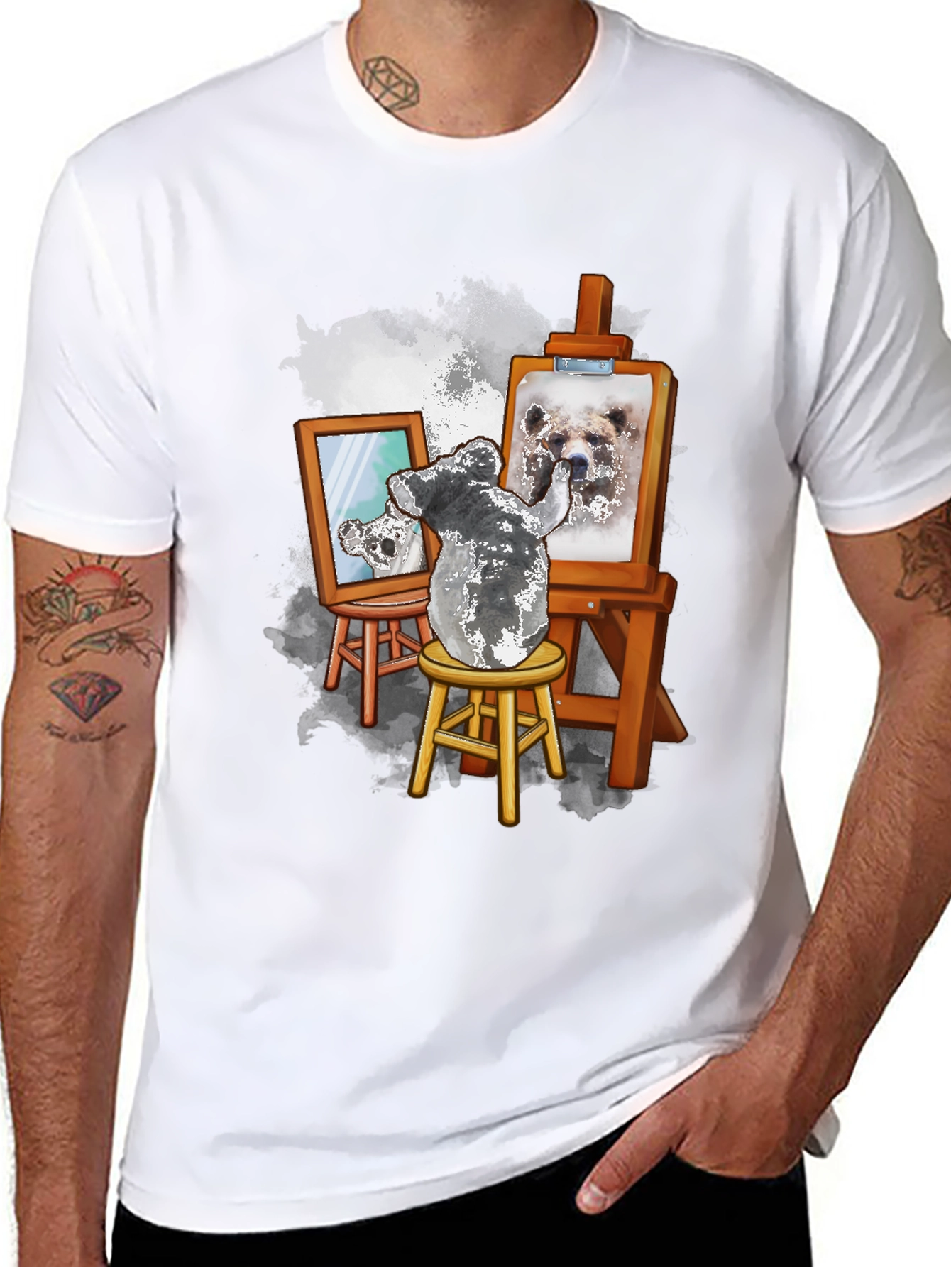 Koala Artist Graphic Tee - Unisex Cotton T-Shirt