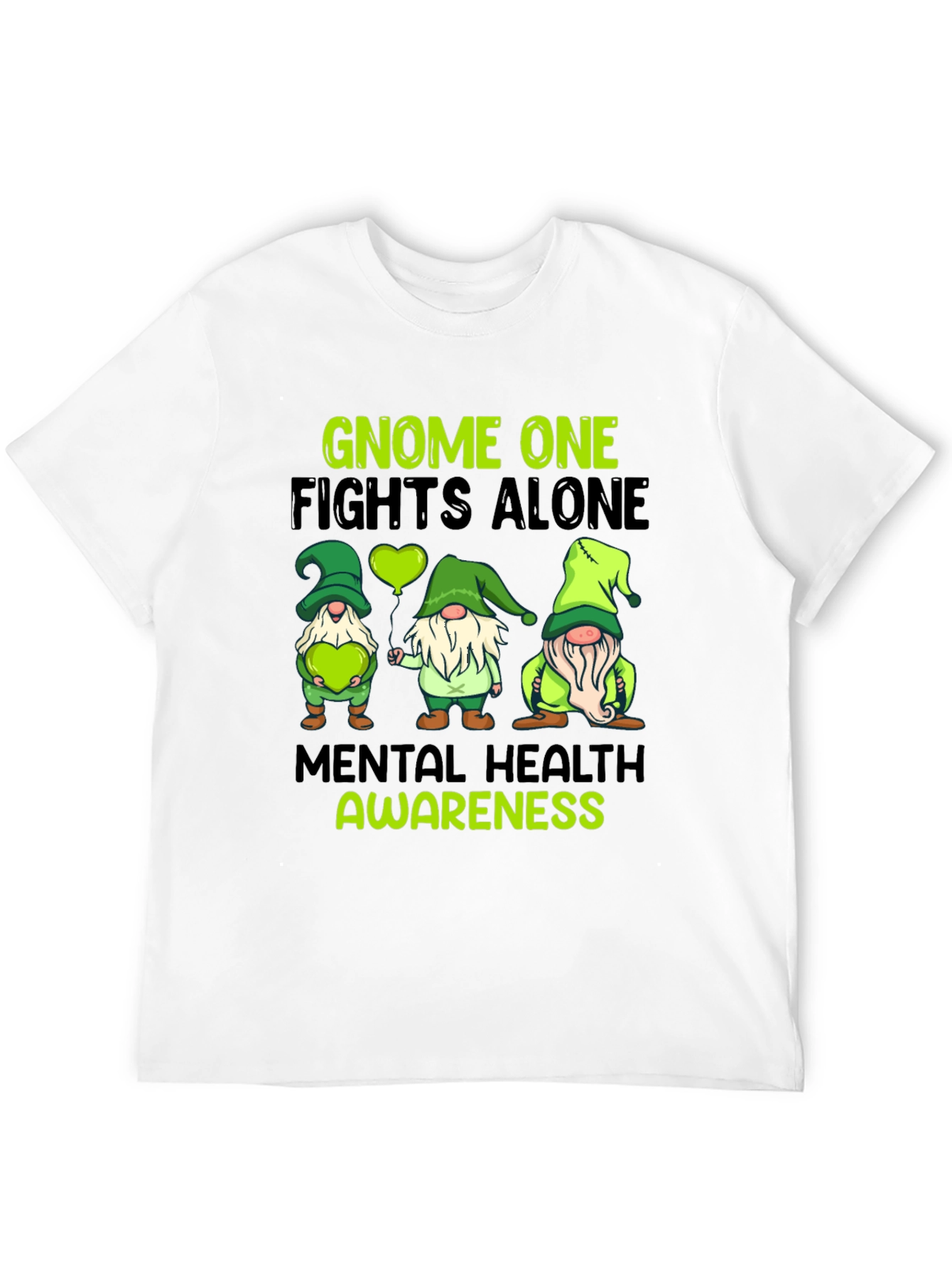 Gnome One Fights Alone Mental Health Awareness T-Shirt