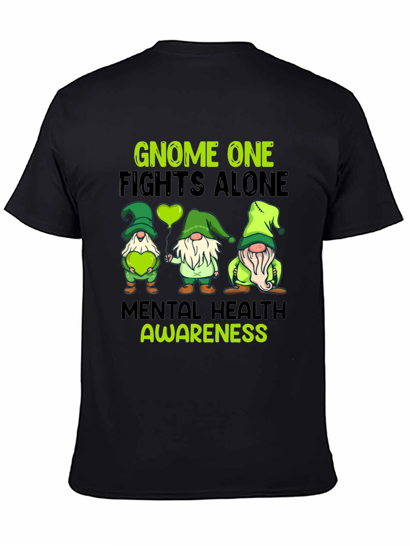 Gnome One Fights Alone Mental Health Awareness T-Shirt