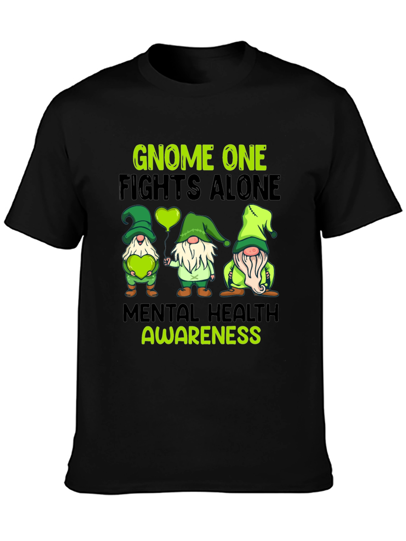 Gnome One Fights Alone Mental Health Awareness T-Shirt