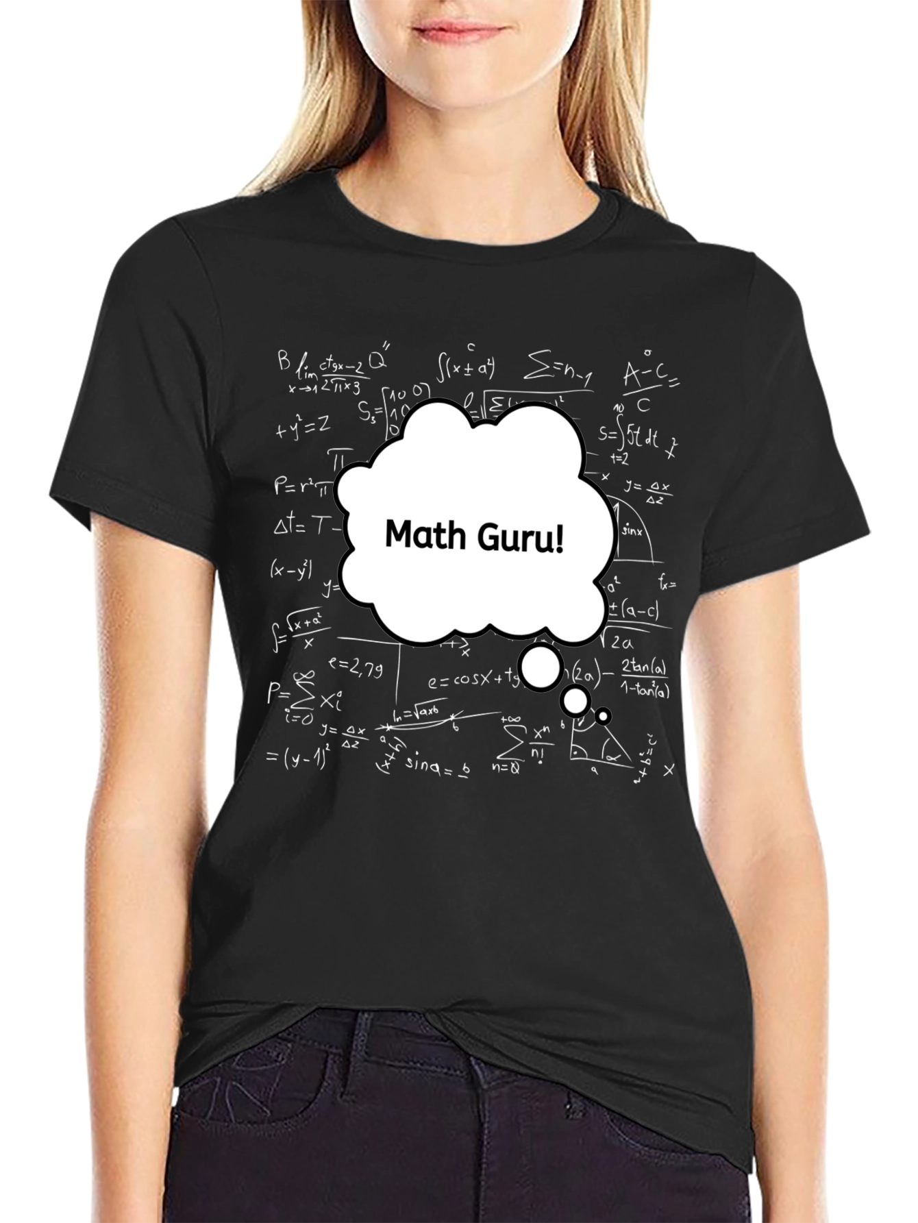 Math Guru T-Shirt - Mens Black Equation Tee