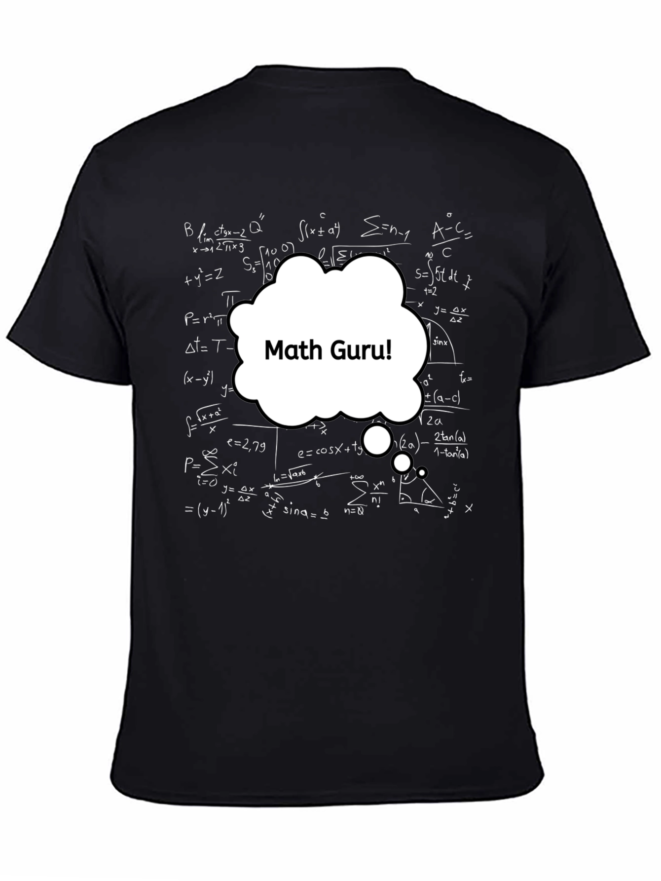 Math Guru T-Shirt - Mens Black Equation Tee