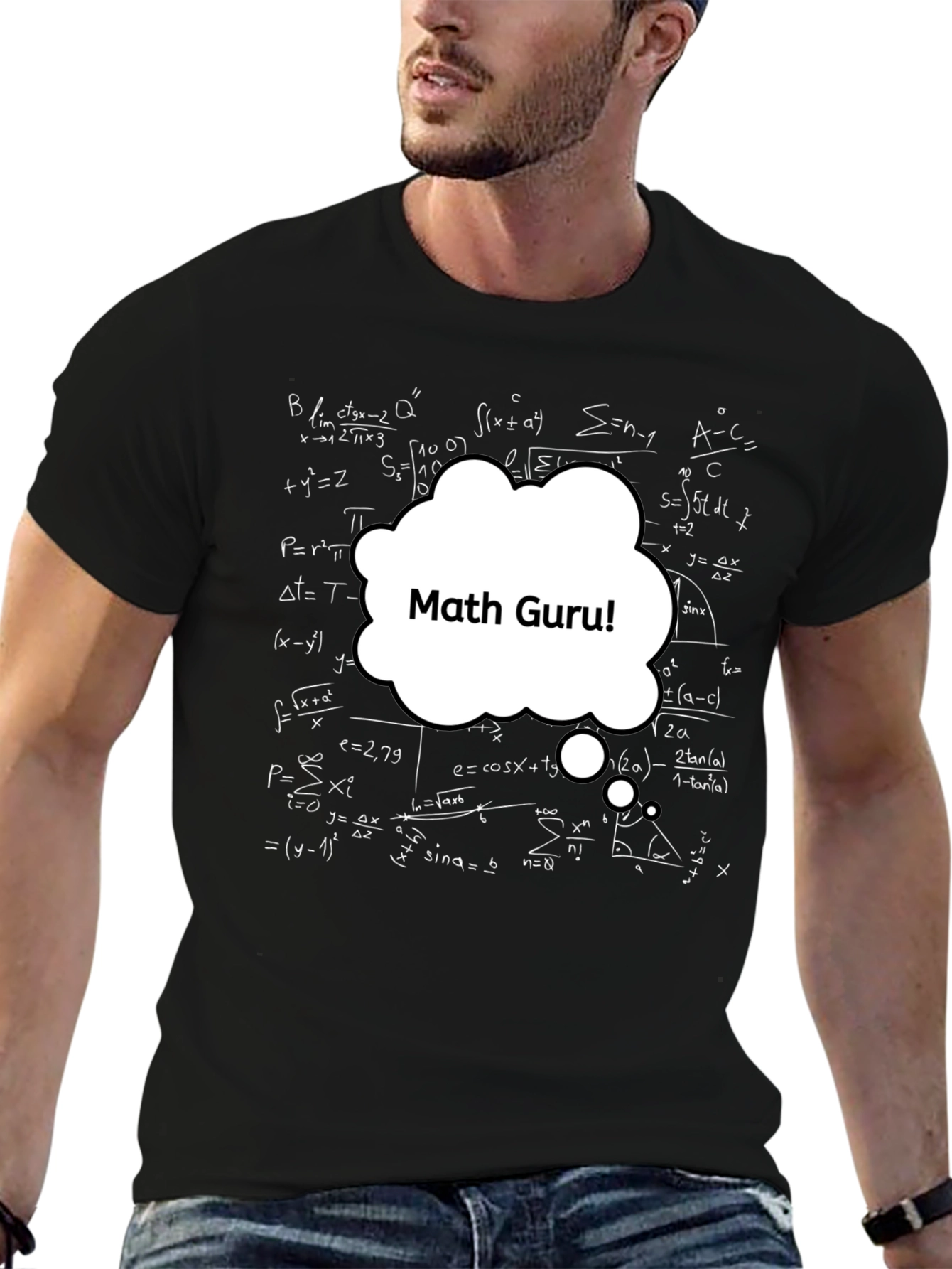 Math Guru T-Shirt - Mens Black Equation Tee