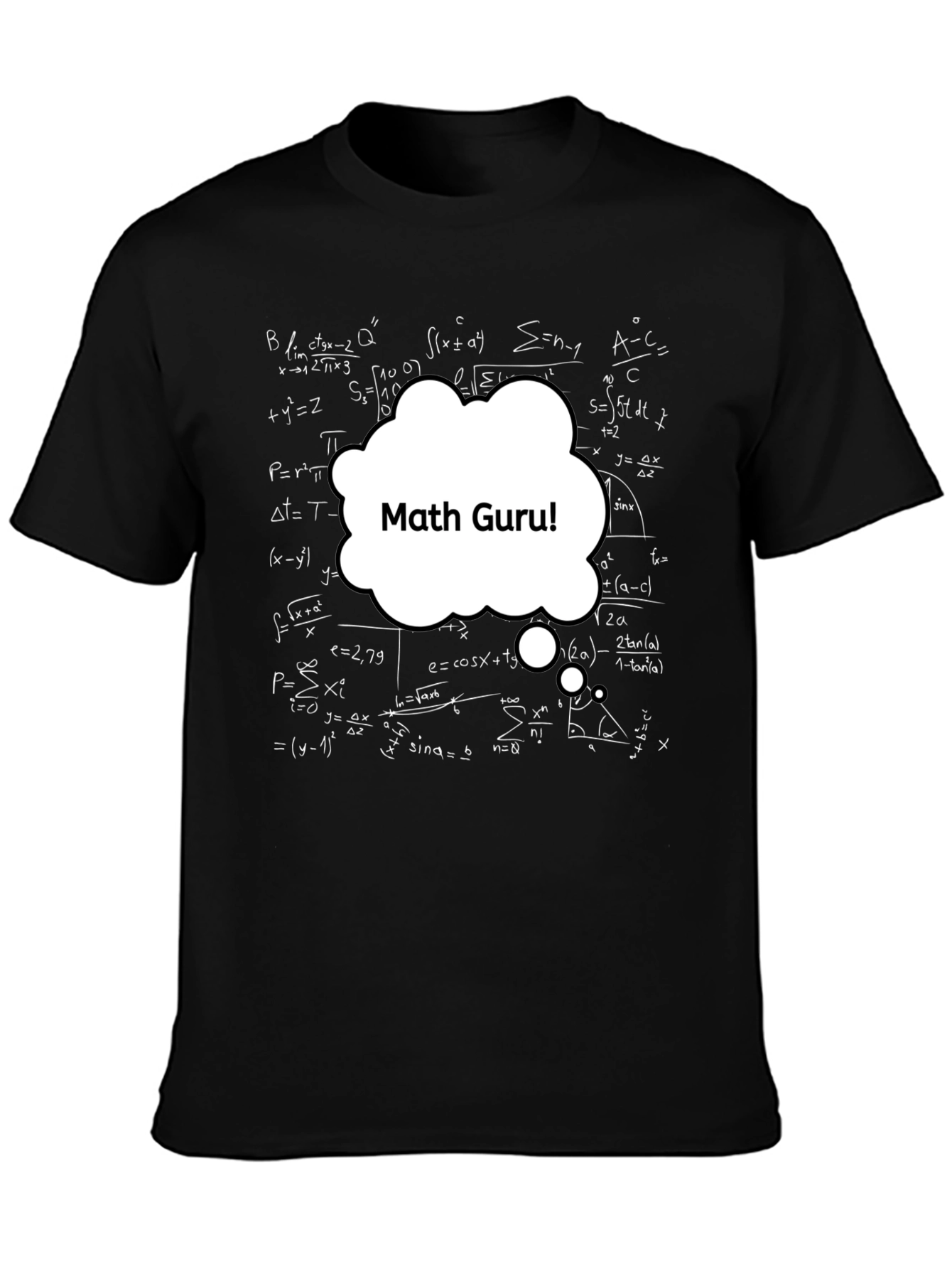 Math Guru T-Shirt - Mens Black Equation Tee