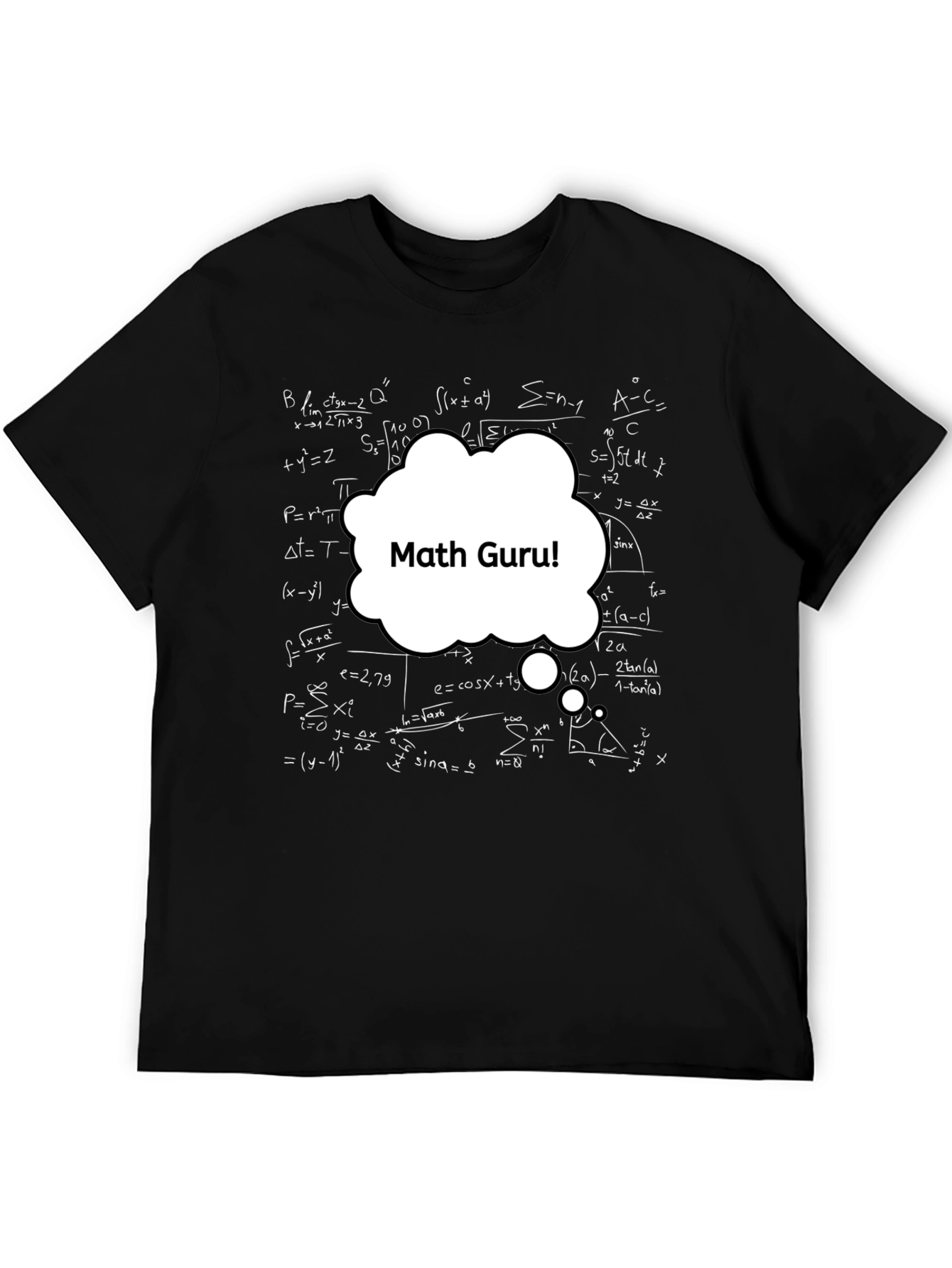 Math Guru T-Shirt - Mens Black Equation Tee
