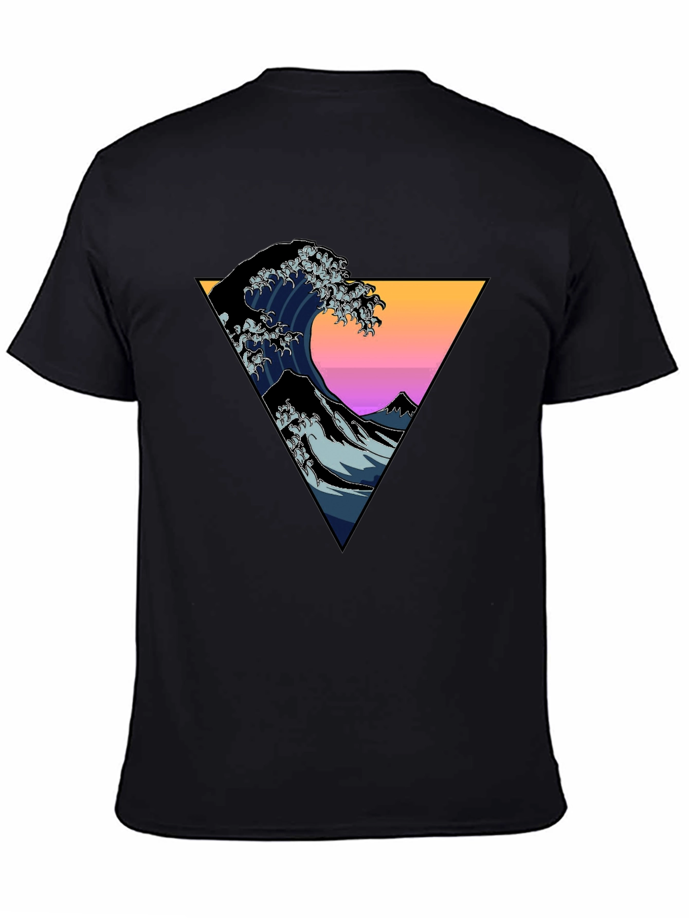 Great Wave Triangle Graphic Tee - Black