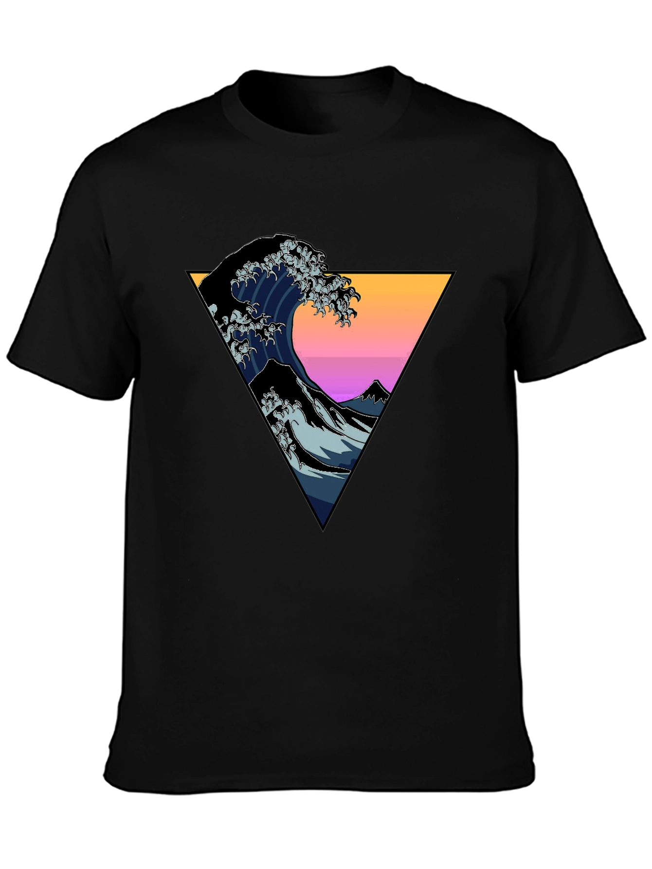 Great Wave Triangle Graphic Tee - Black