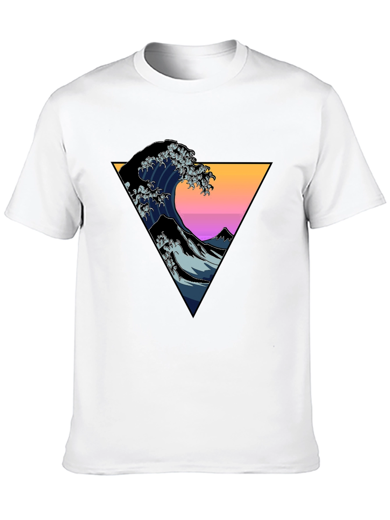 Great Wave Triangle Graphic Tee - Black