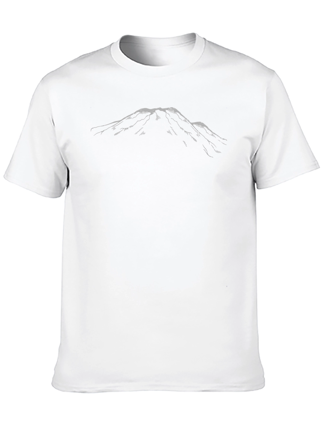 Mountain Sketch Graphic Tee - Black Cotton Shirt