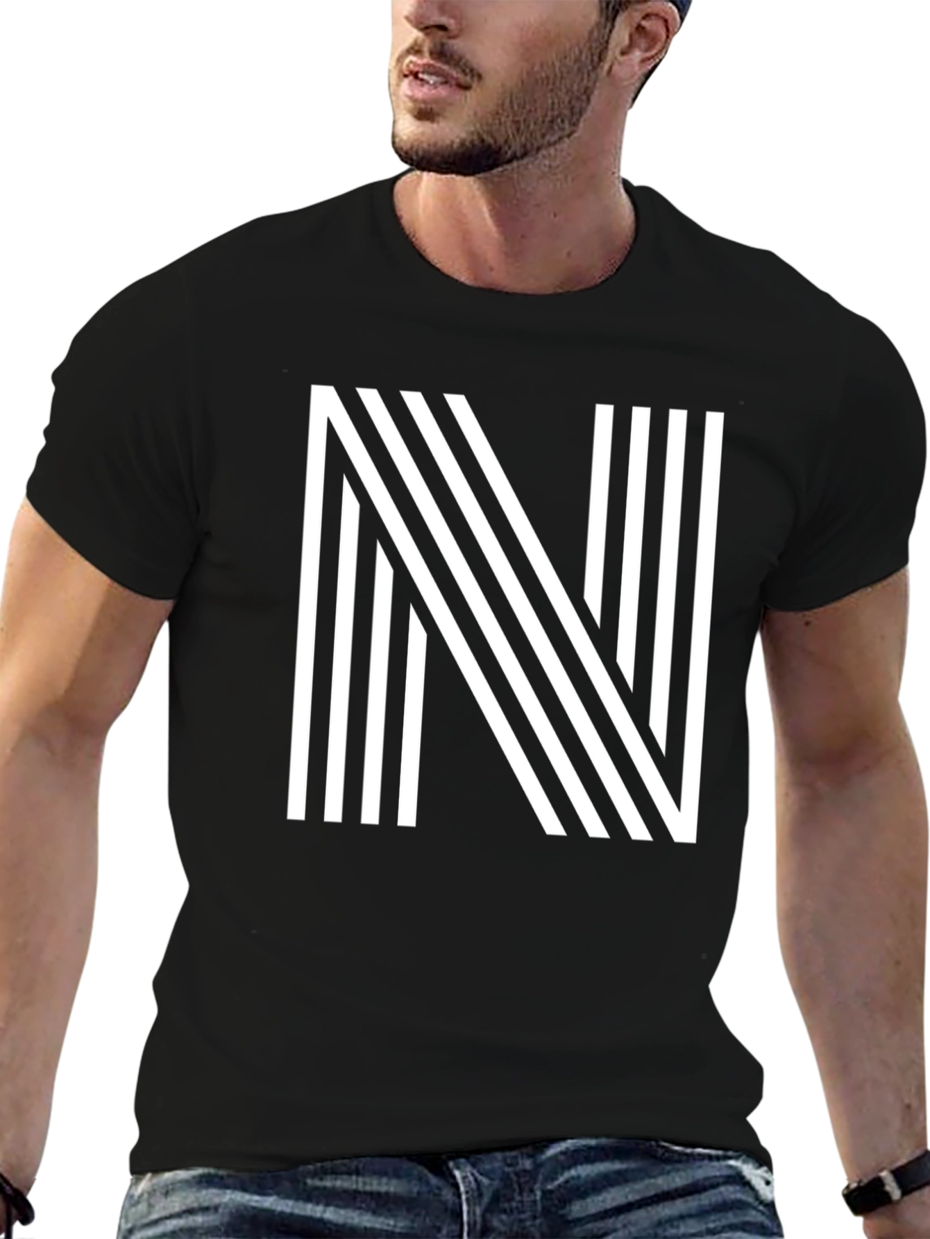 Stripped N Graphic Tee - Classic Casual Style