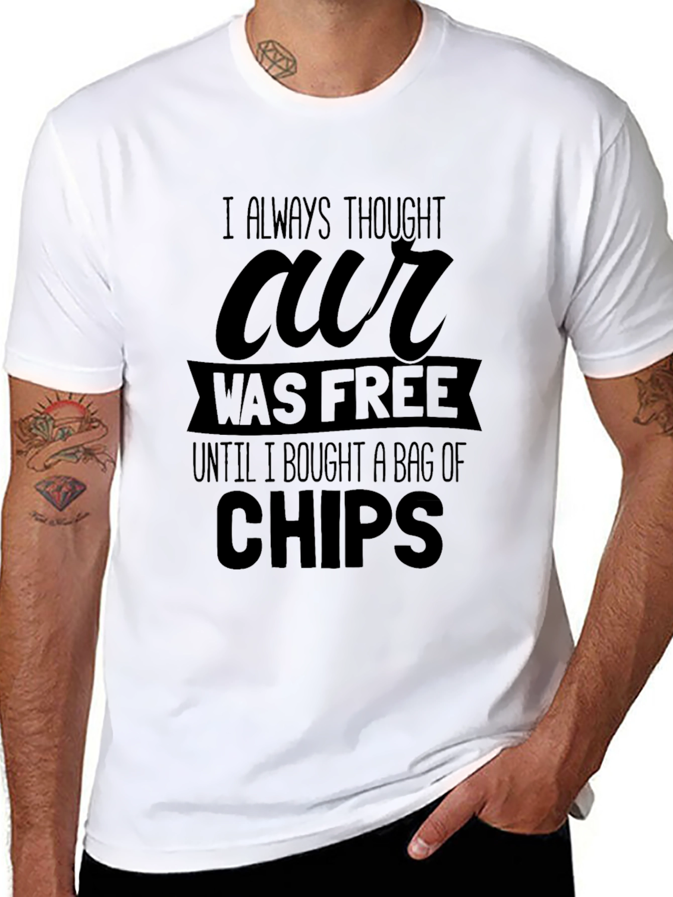 Humorous Our Was Free Graphic Black T-Shirt