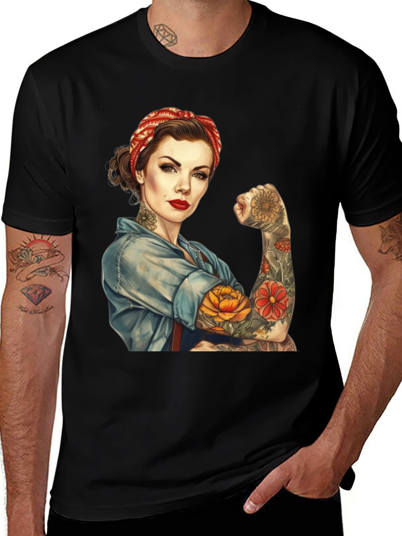 Retro Rosie the Riveter Graphic T-Shirt