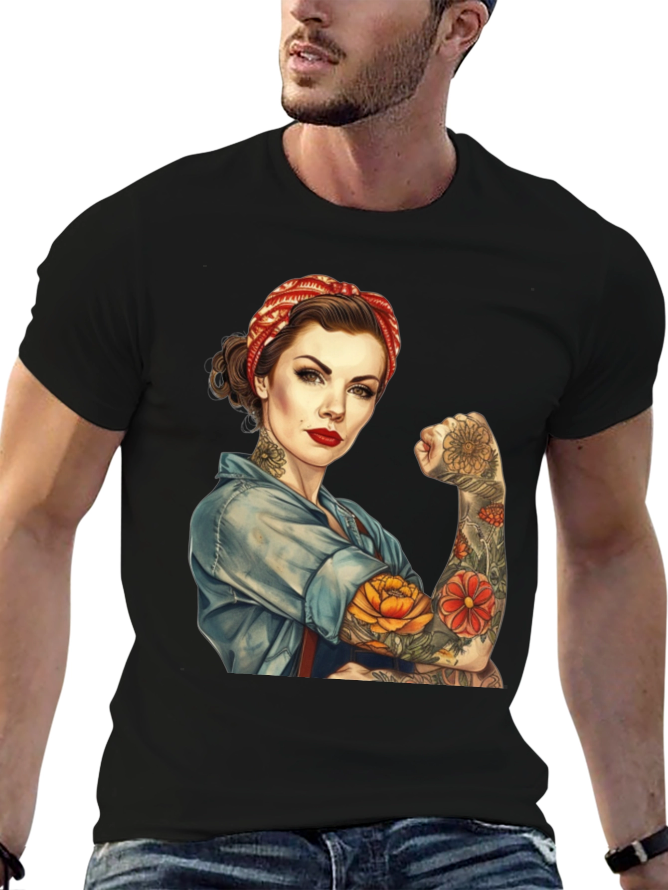 Retro Rosie the Riveter Graphic T-Shirt