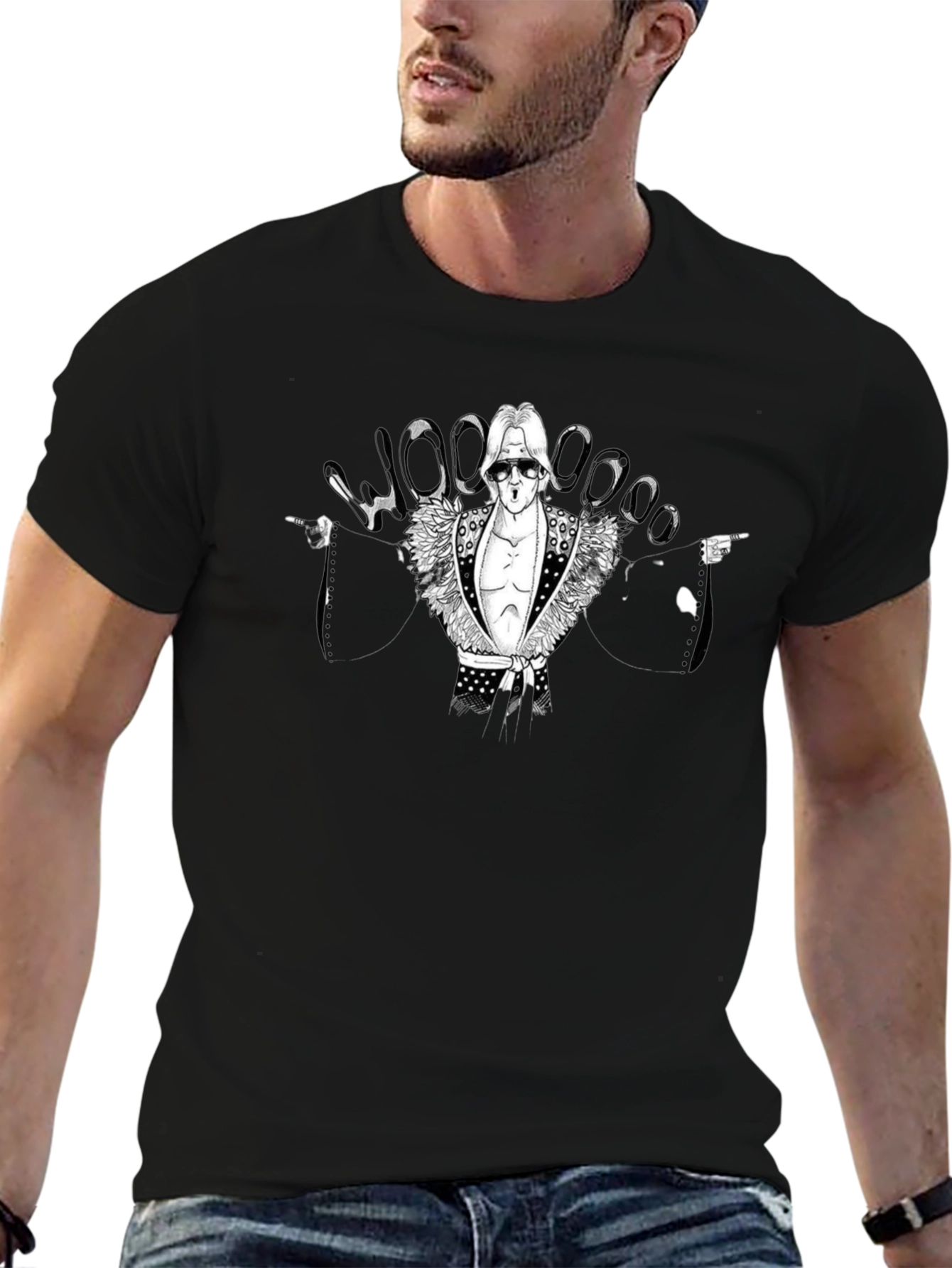 Woo! Ric Flair Graphic Black T-Shirt