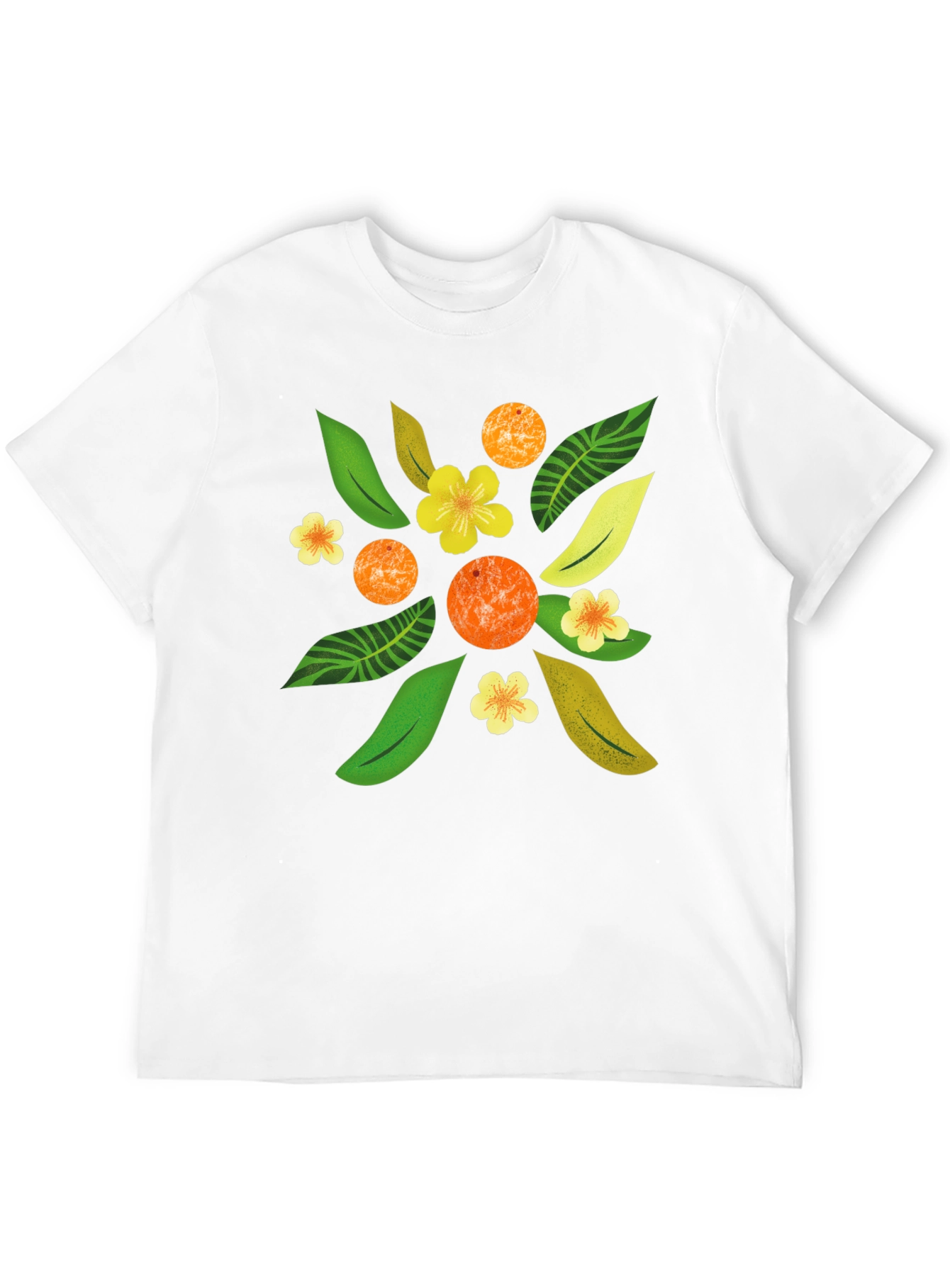 Tropical Floral Print Black T-Shirt