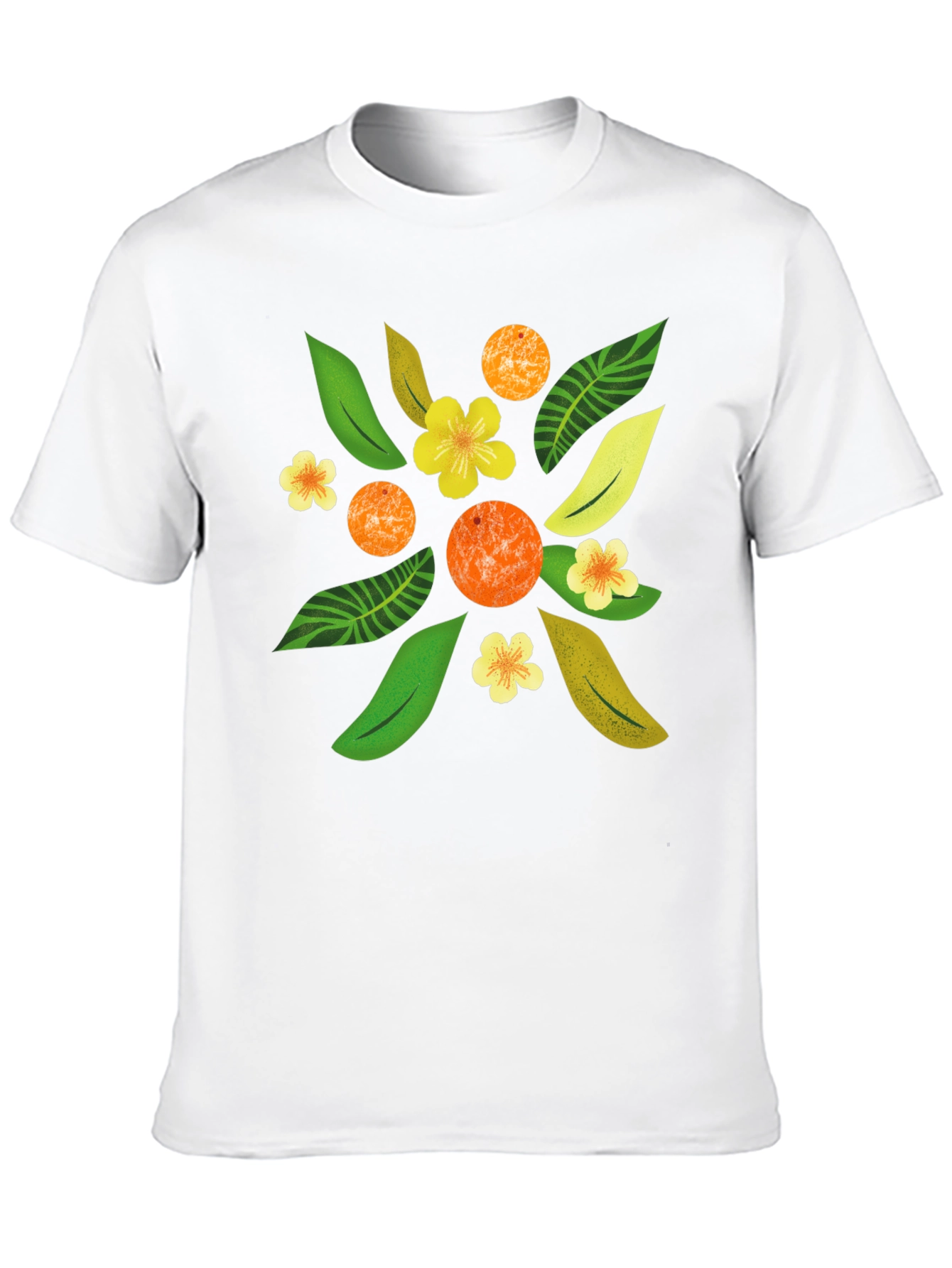 Tropical Floral Print Black T-Shirt