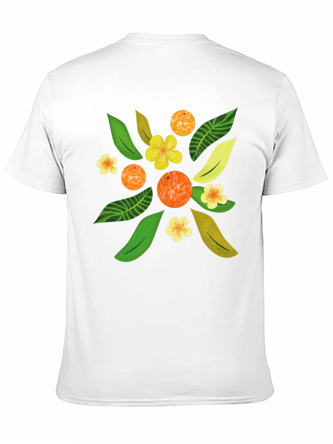 Tropical Floral Print Black T-Shirt