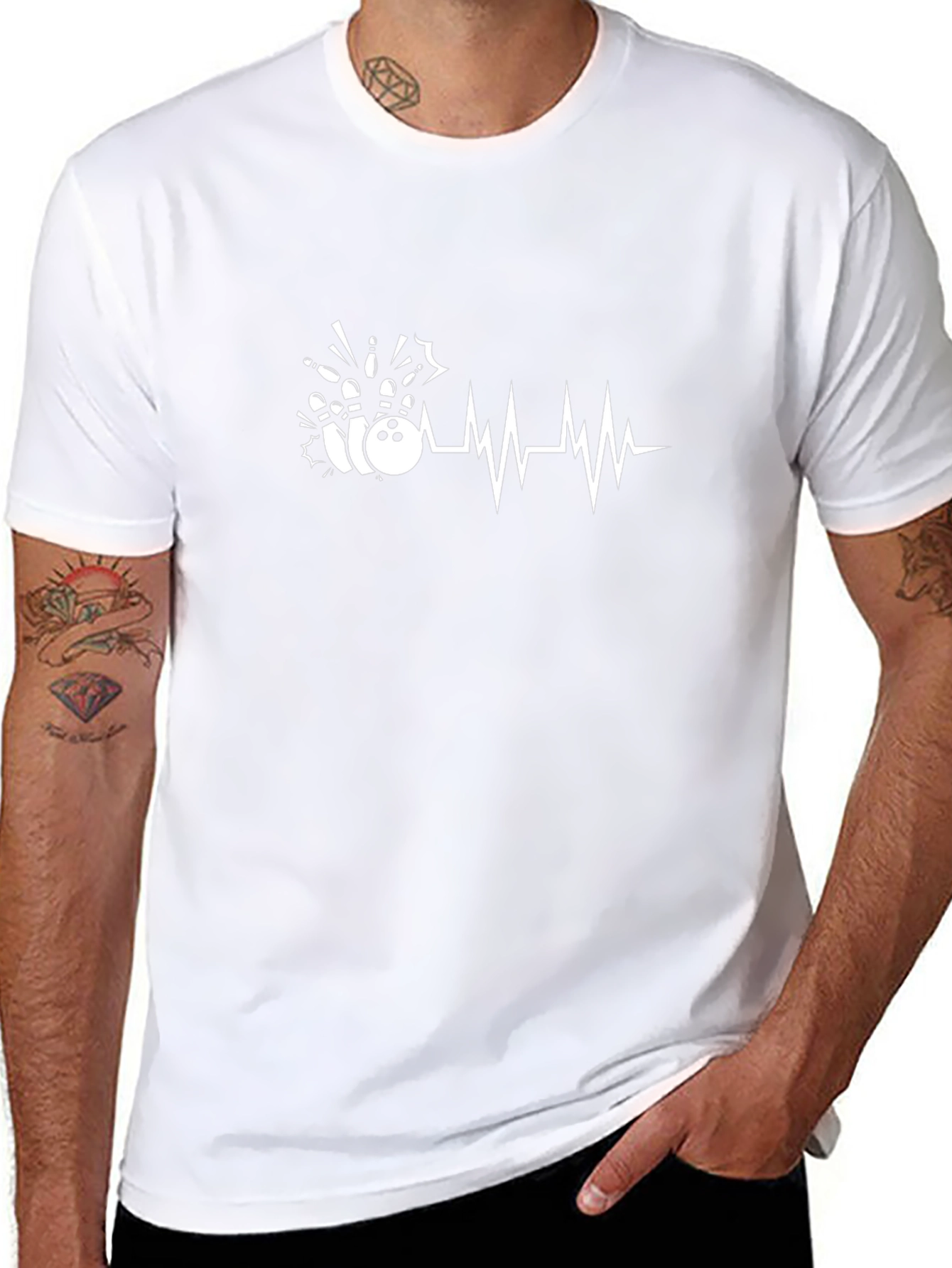 Bowling Heartbeat Graphic Tee - Strike a Stylish Pose!