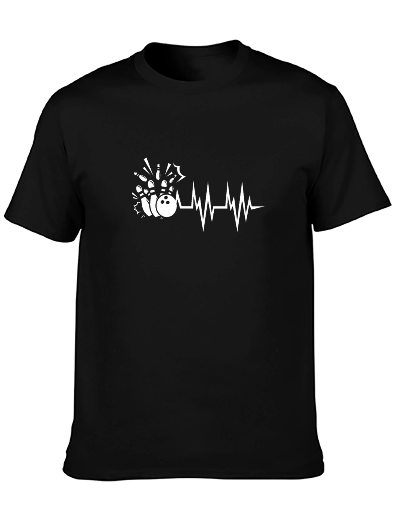 Bowling Heartbeat Graphic Tee - Strike a Stylish Pose!