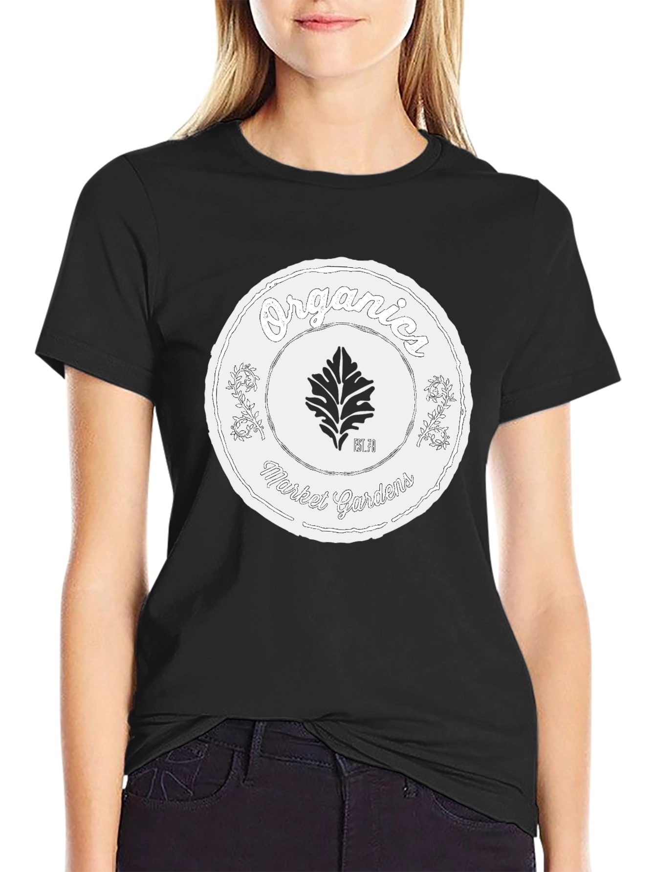 Organic Market Gardens Black T-Shirt