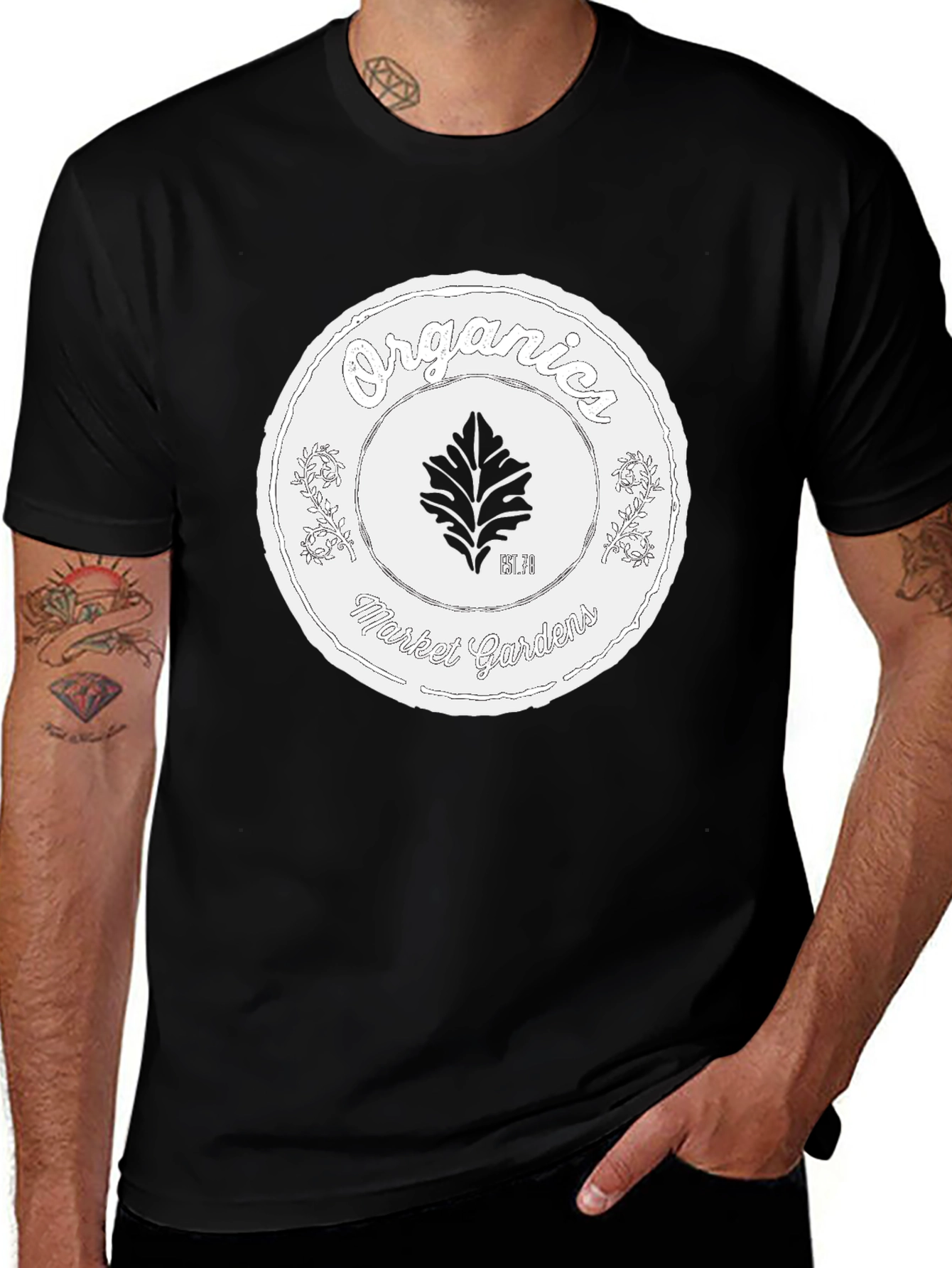 Organic Market Gardens Black T-Shirt