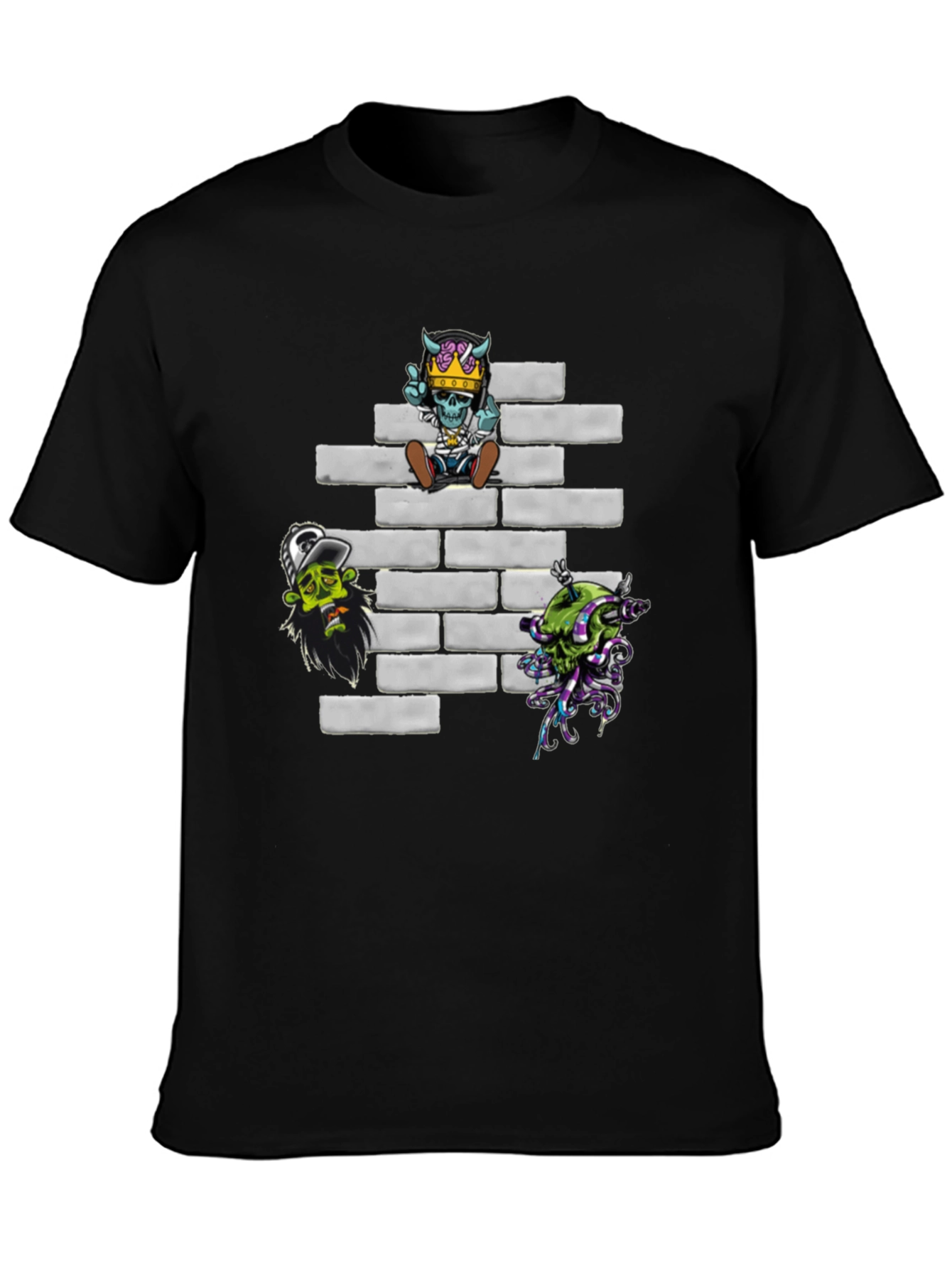 Zombie Brick Wall Graphic T-Shirt