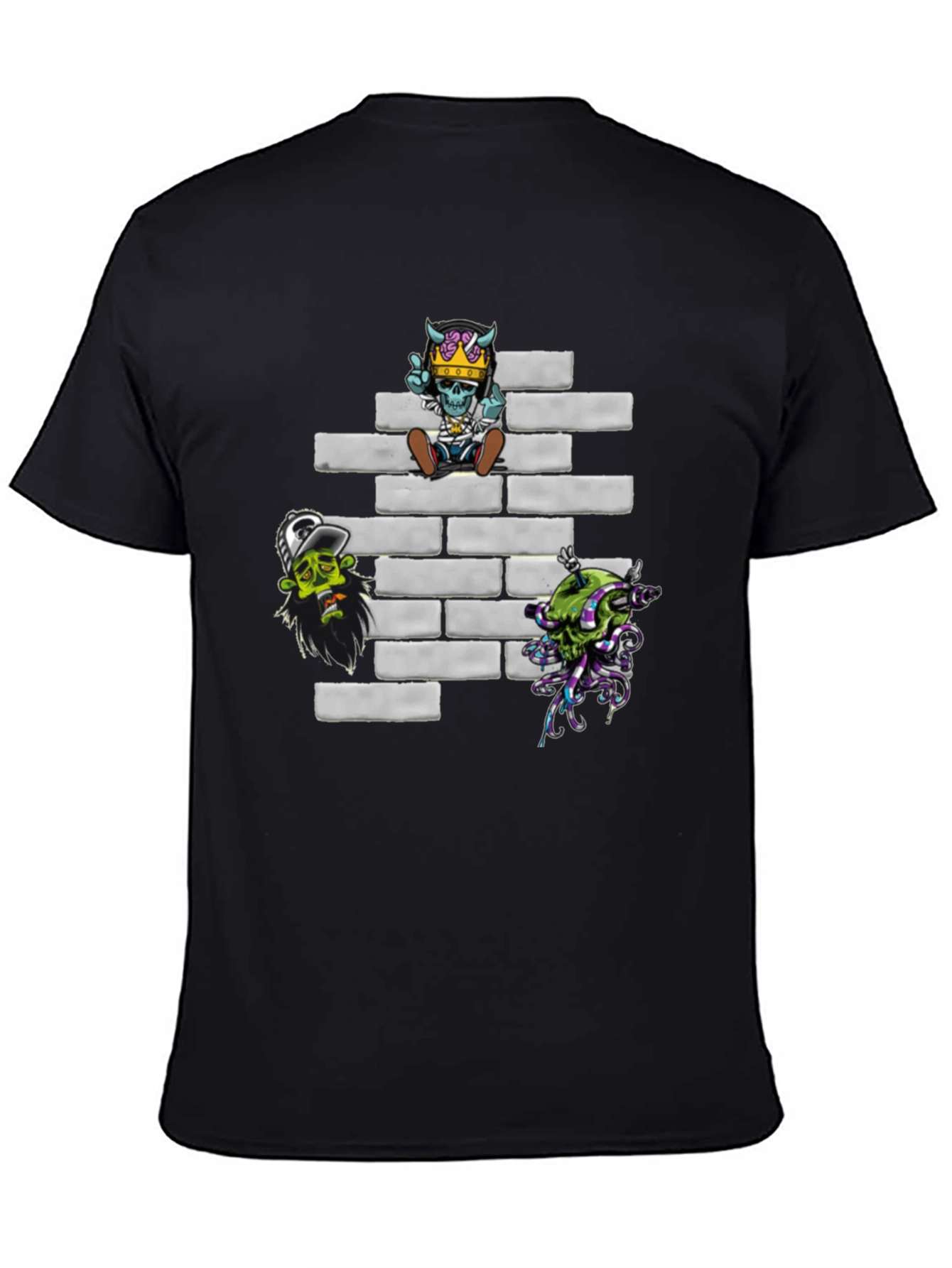 Zombie Brick Wall Graphic T-Shirt