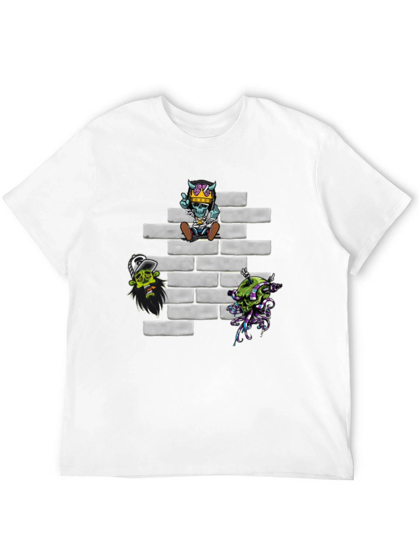 Zombie Brick Wall Graphic T-Shirt