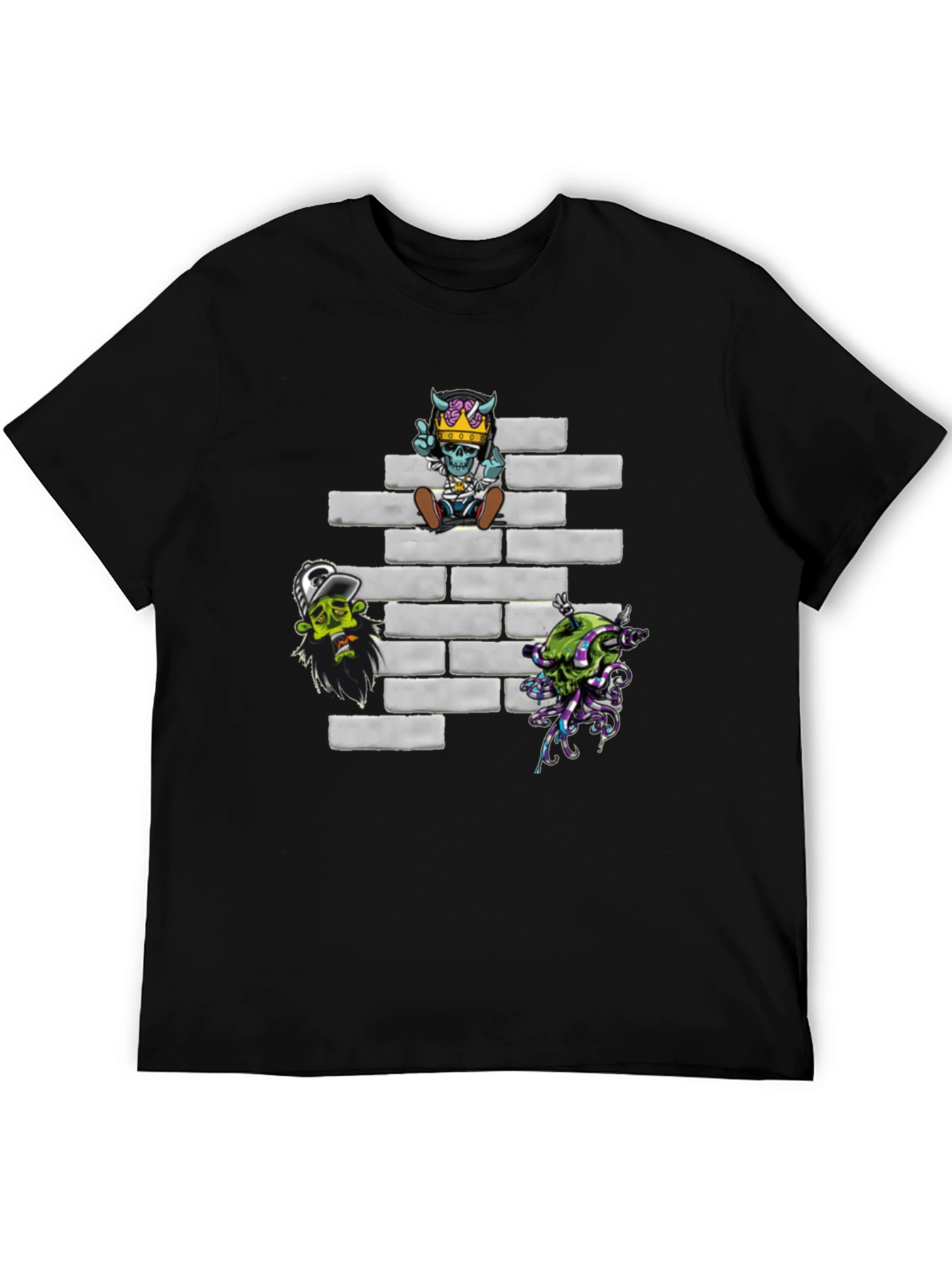 Zombie Brick Wall Graphic T-Shirt