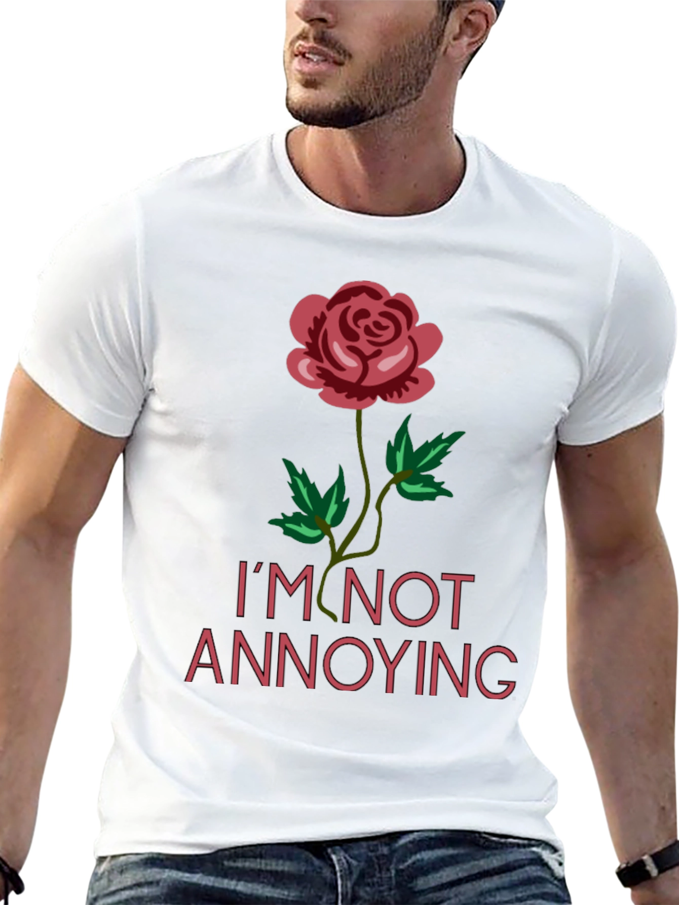 Im Not Annoying Graphic Rose Tee - Black