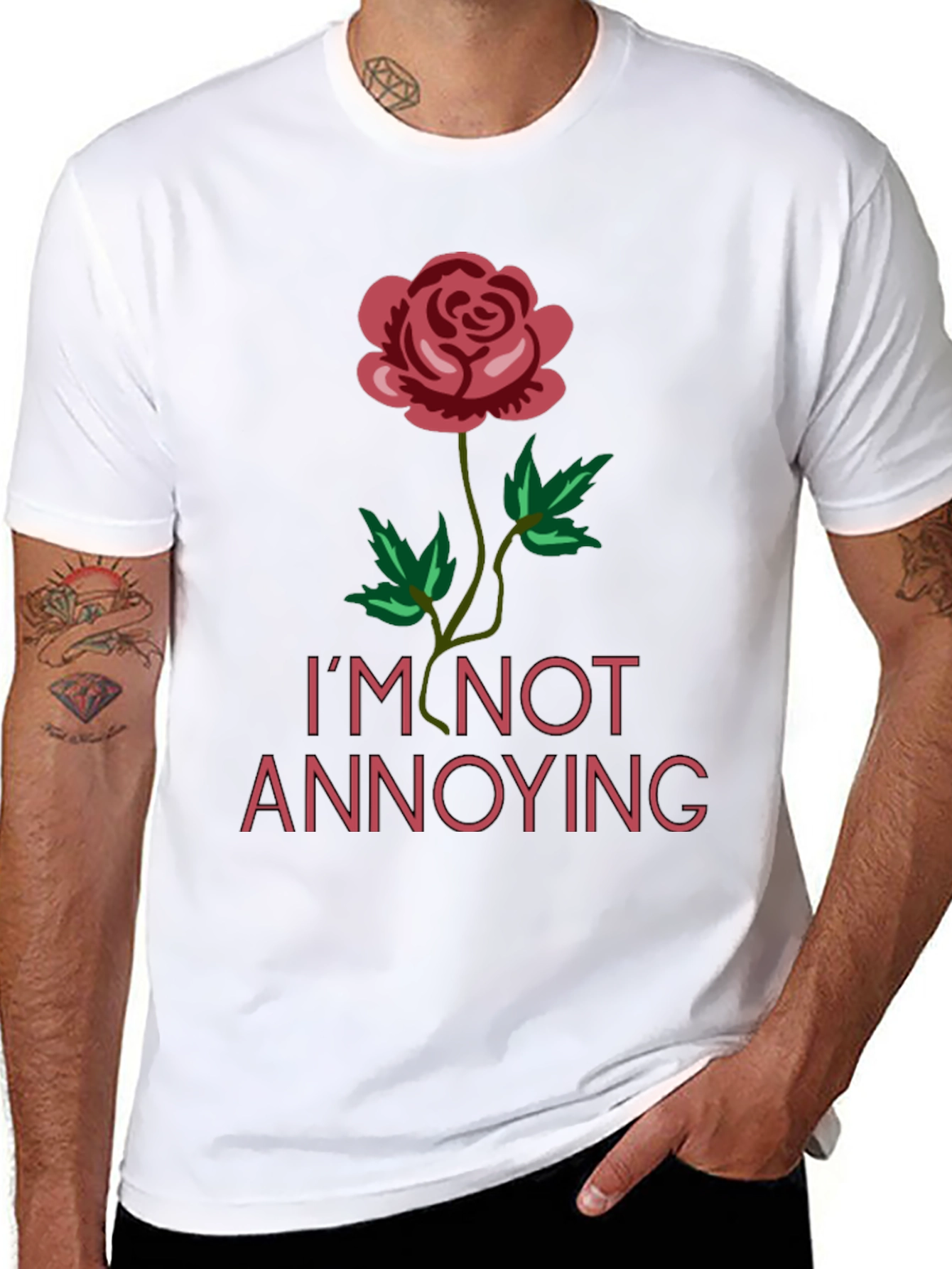 Im Not Annoying Graphic Rose Tee - Black
