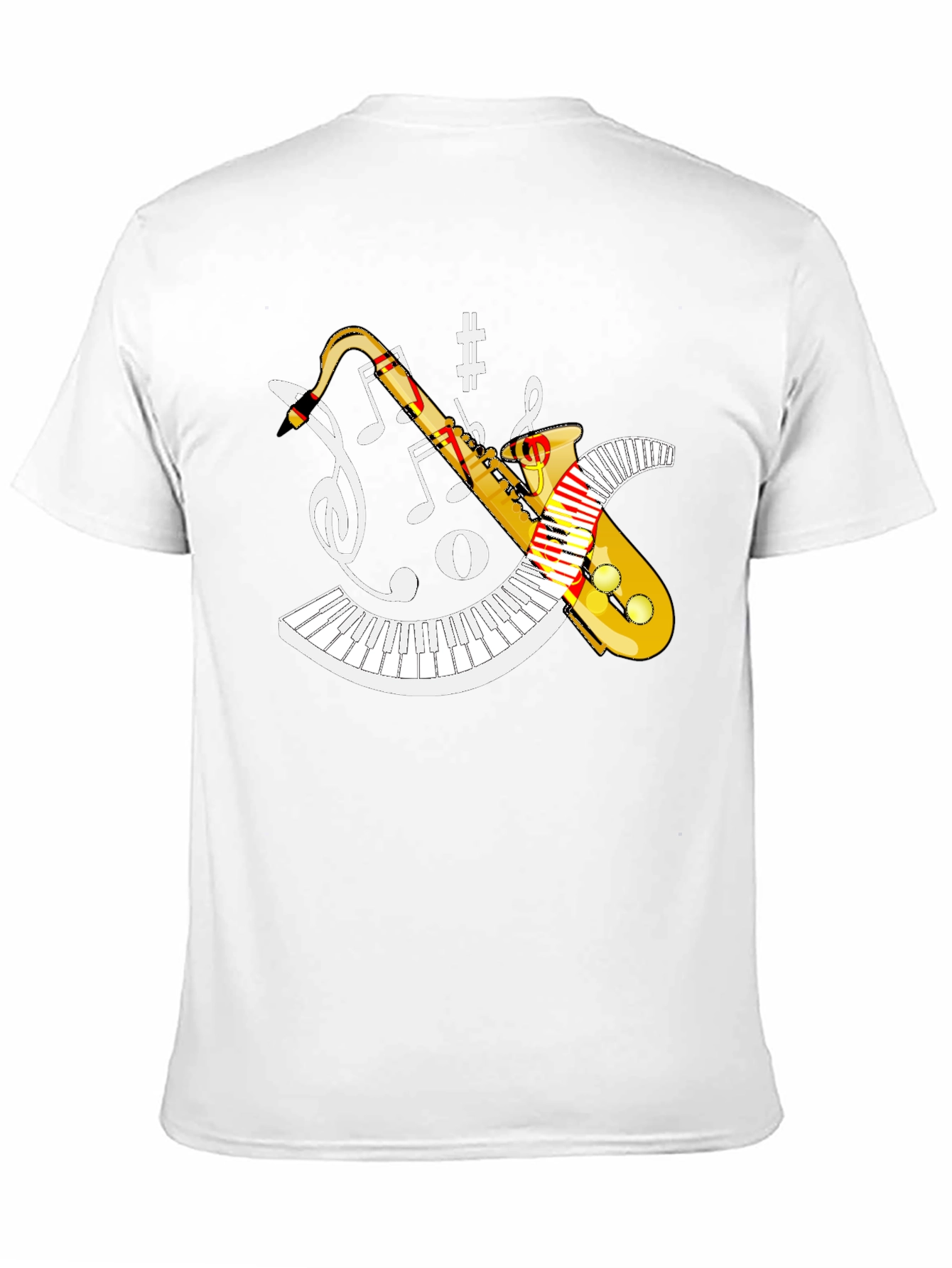 Musical Saxophone Piano Black T-Shirt