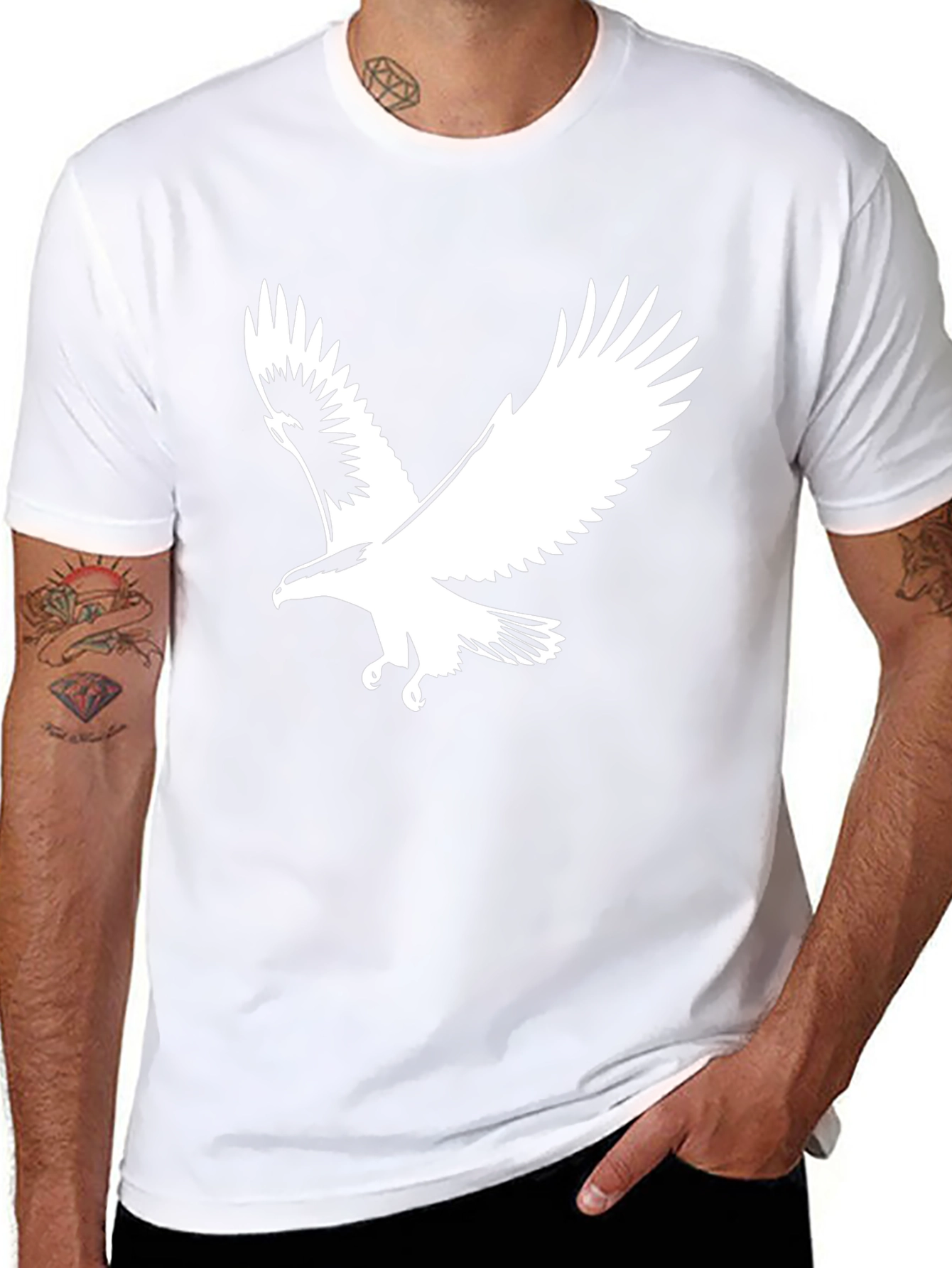 Eagle Graphic T-Shirt - Bold Black Cotton Tee