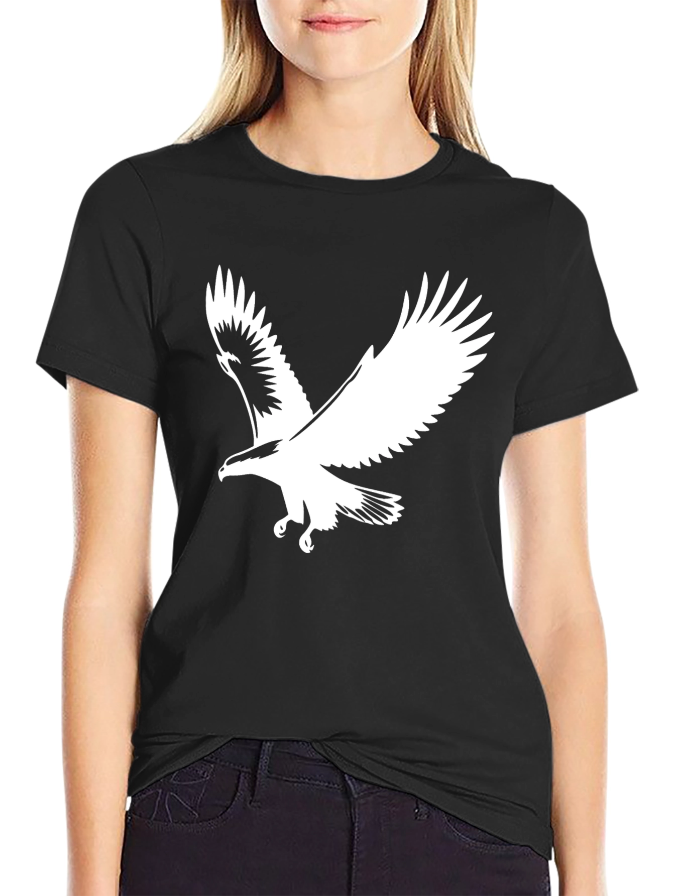 Eagle Graphic T-Shirt - Bold Black Cotton Tee