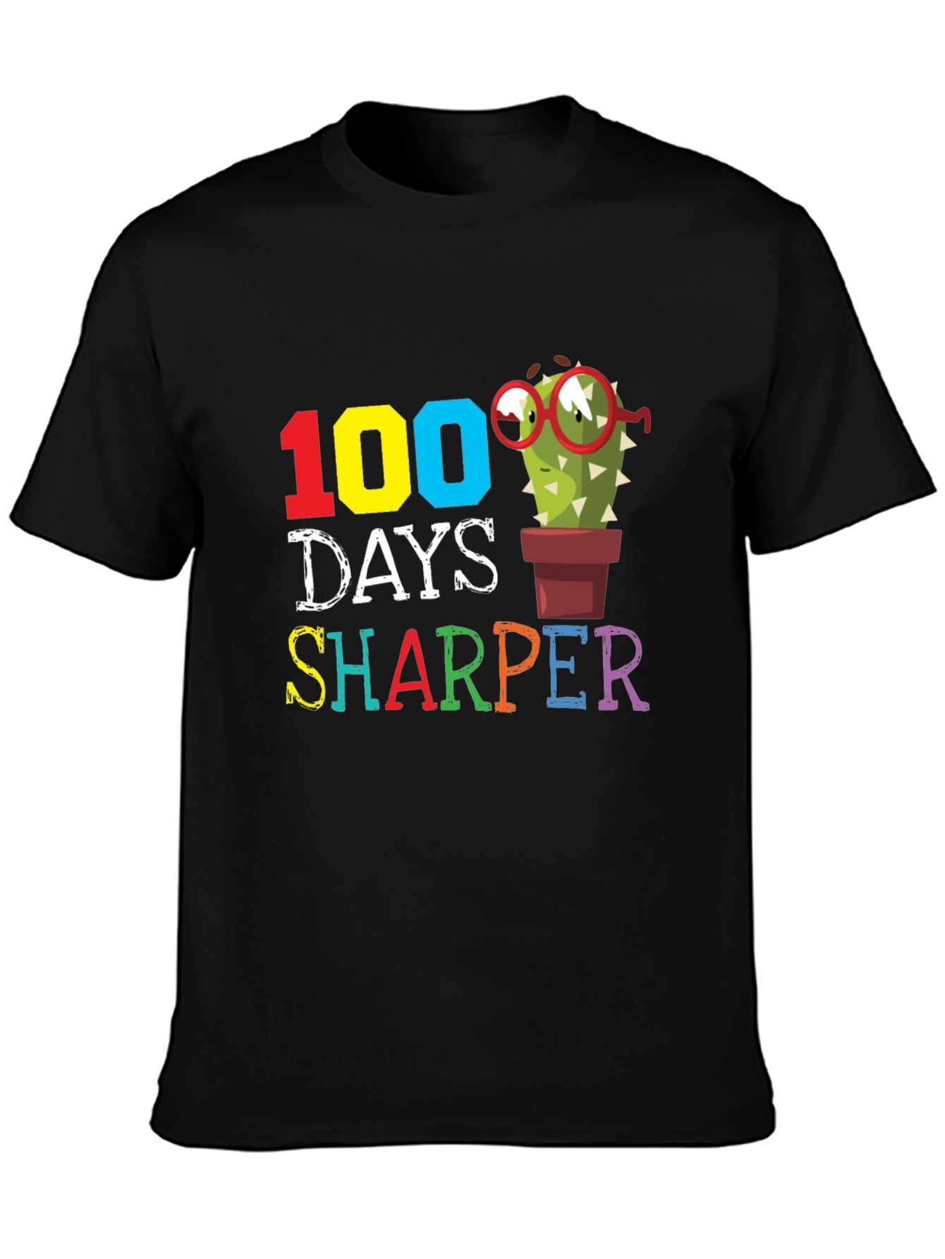 100 Days Sharper T-Shirt Cactus Teacher Gift