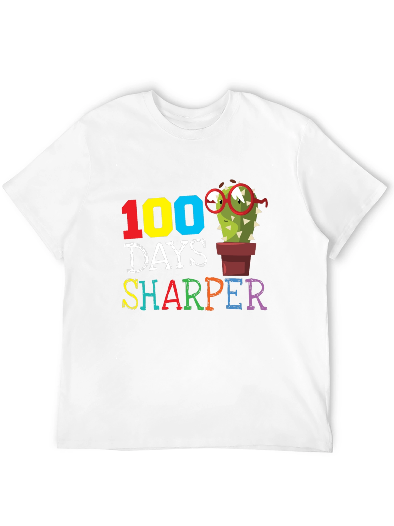 100 Days Sharper T-Shirt Cactus Teacher Gift